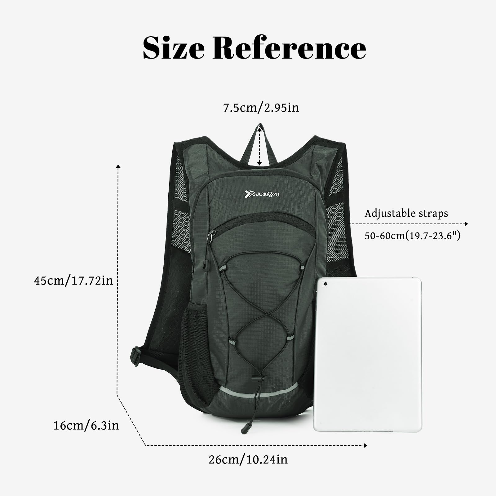 Mochila de Senderismo Impermeable 20 Litros para Mujer y Hombre Gris