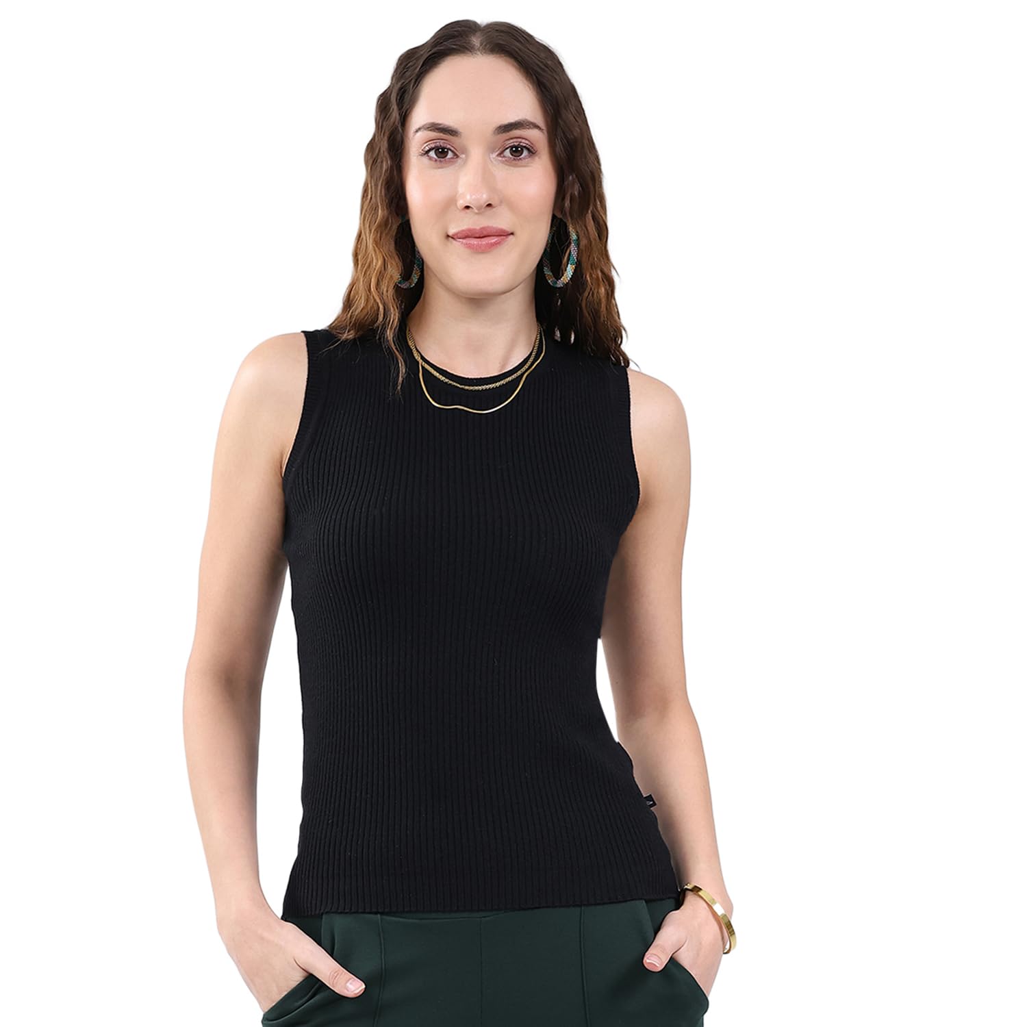 monte carlo Women's Regular Fit Sceavy | Solid Pattern | Pull-On Closure with Sleeveless Round Neck | Soft Sleeveless Knitted Pullover for Women-picture-22