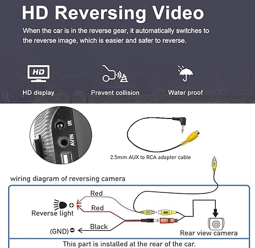 Miniatura 6 de Hikity Carplay Android Auto portátil estéreo para automóvil de 7 pulgadas, pantalla táctil con Airplay, control de voz, Bluetooth, FM, entrada