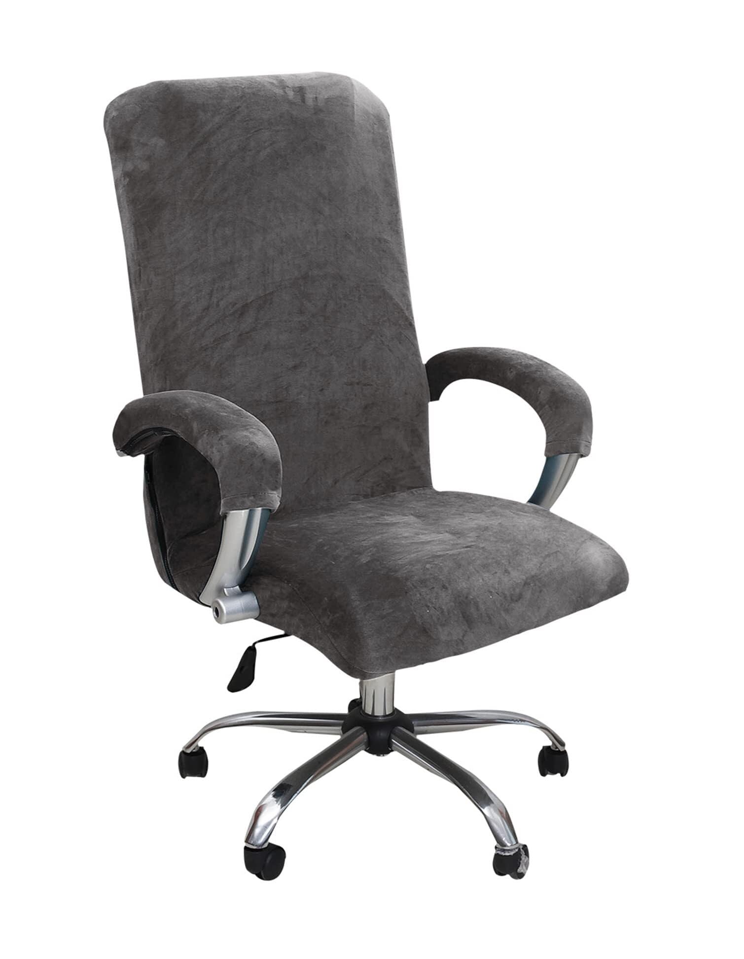NMVAWIPT Velvet Computer Chair Slipcover With Armrest Covers - High Stretch Office Boss Chairs Protector Cover For Gaming(#4,L)