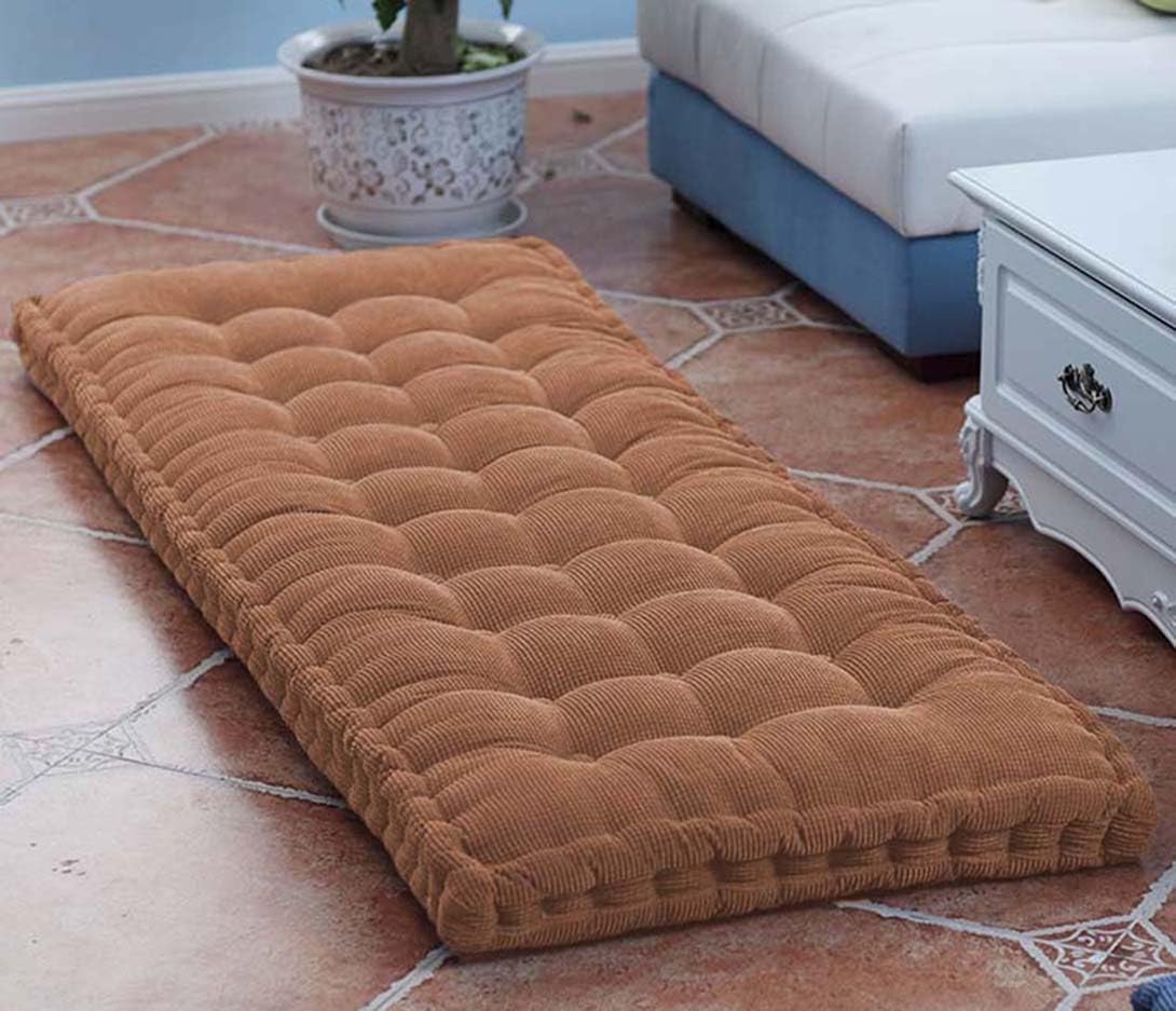 10cm厚ベンチクッション 2/3人掛けソファフロアシートコットンマットレス 家庭用ガーデンパティオスイング用 150x35cm ピ