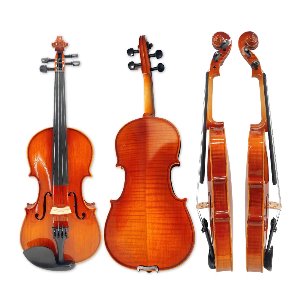 YoungMonic Violin 1/2 Size Set Solid Wood for professional Beginners Children with violin Bow Bridge 4strings