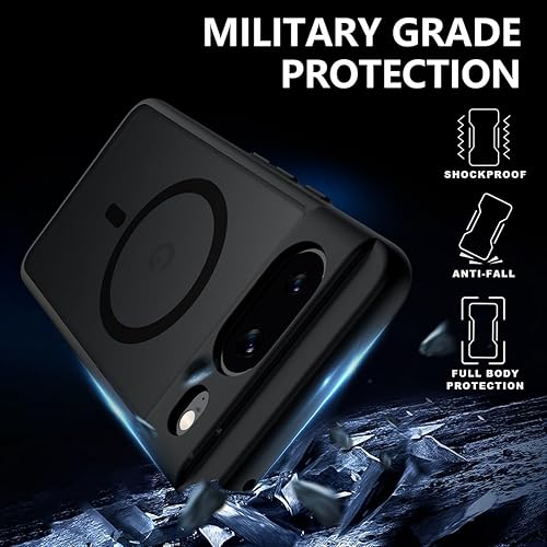 Miniatura 6 de TIANNIUKE Magnetic Case for Google Pixel 8, Translucent Matte Anti-Fingerprint,Compatible with MagSafe,Slim Fit Shockproof Protective Phone Case for
