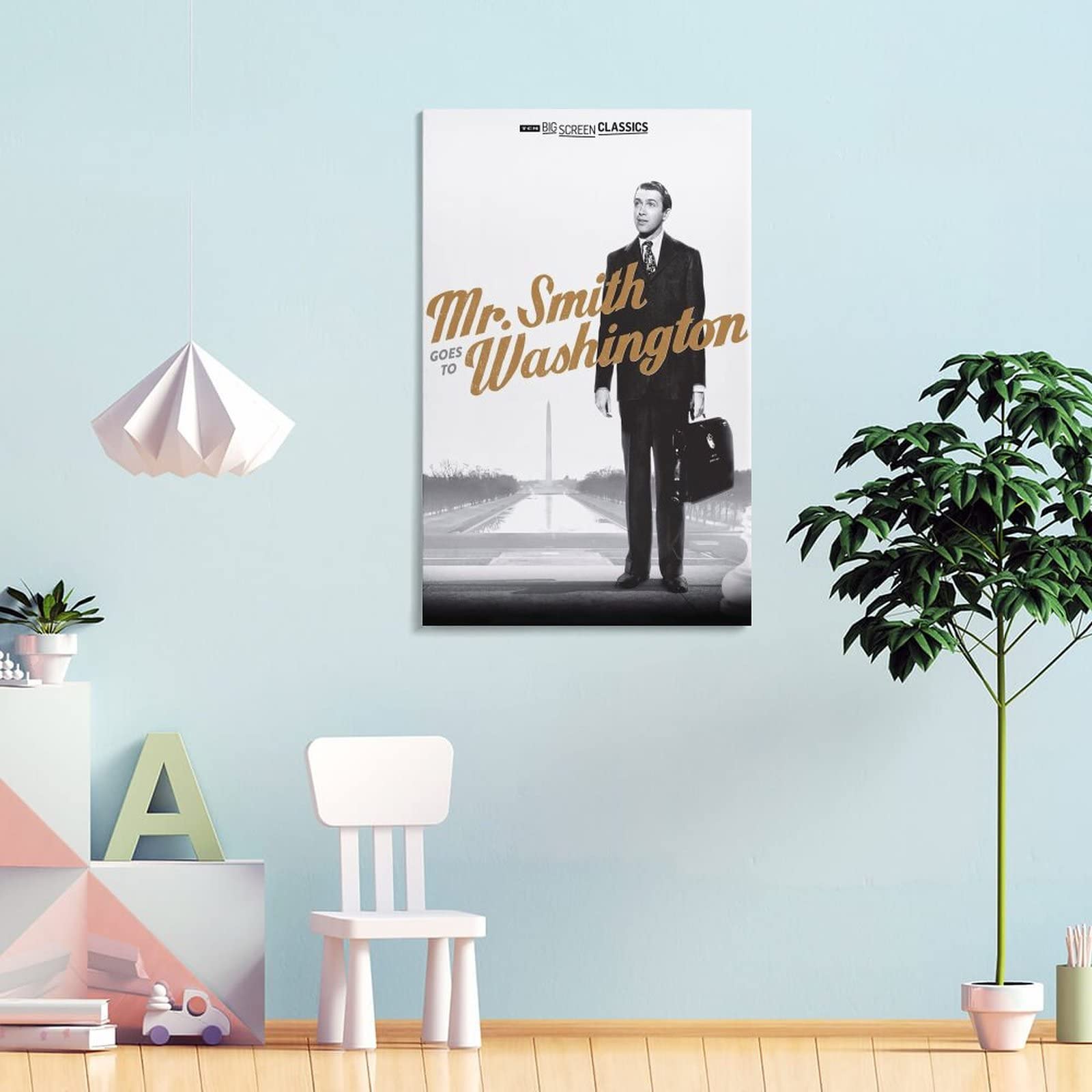 Poster vintage con film commedia classica di Mr Smith Goes To Washington, stampa artistica da parete e da parete moderna per la camera da letto, 50 x 75 cm