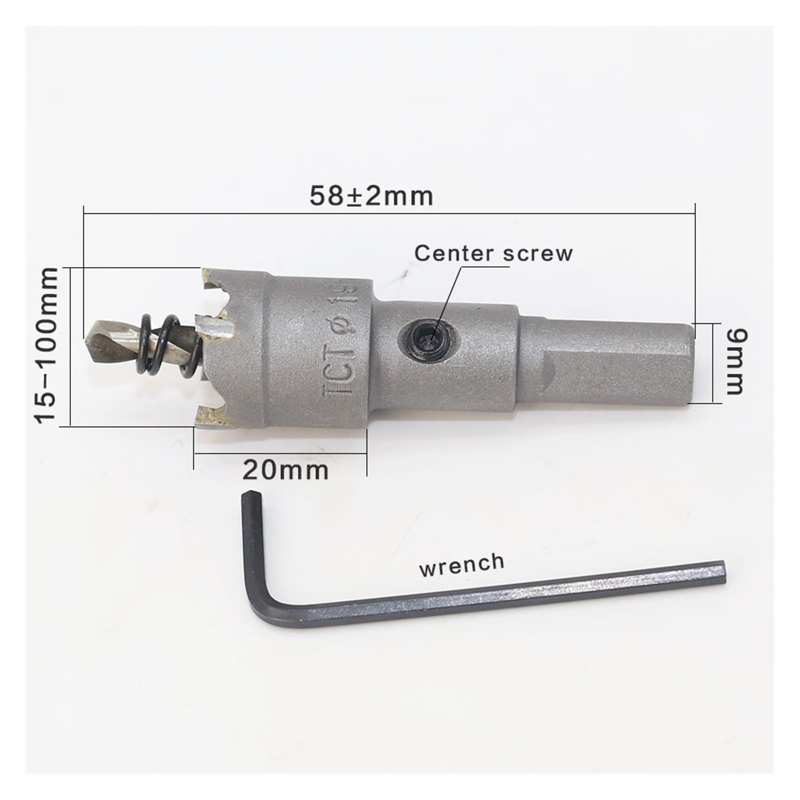 1 PC KIŚCIE KAGISTOWA Tct Wiernikowy otwór piła 15-100 mm wiertarka wiertła Urzędnik do otworów do wiercenia ze stali nierdzewnej(95mm)