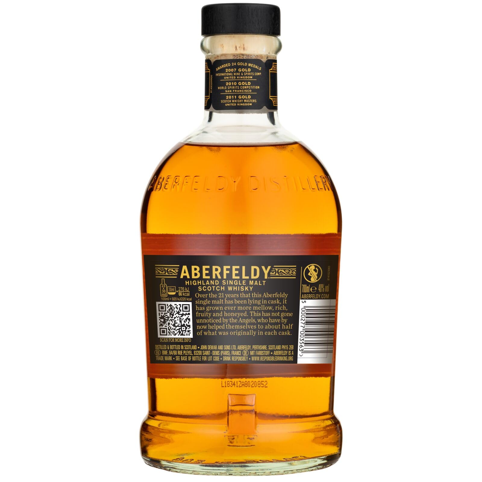 Aberfeldy 21 Jahre Single Malt Scotch Whisky, 40 Vol.-%, 70 cl/700 ml, Premium-Whisky, in vier verschiedenen Fassarten gereift