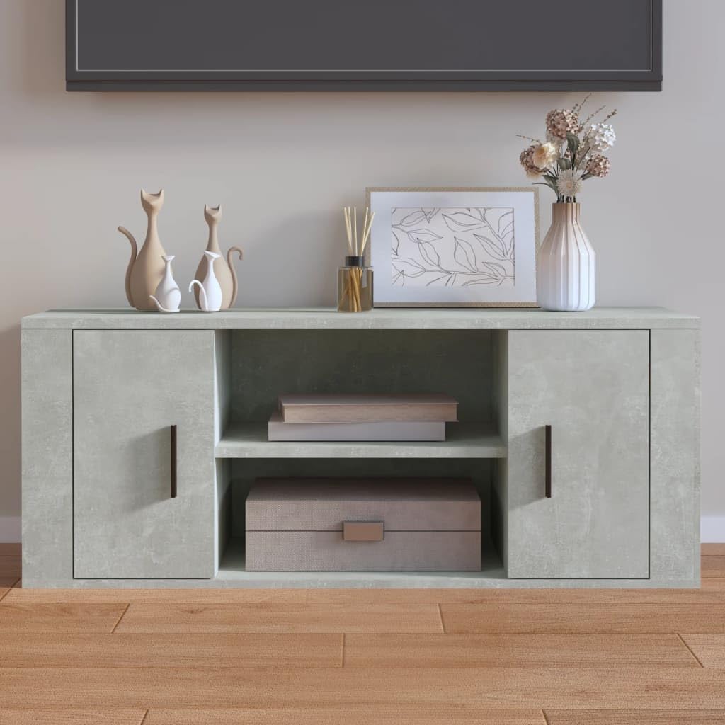 vidaXL Mobile per TV Grigio Cemento 100x35x40 cm Legno Multistrato