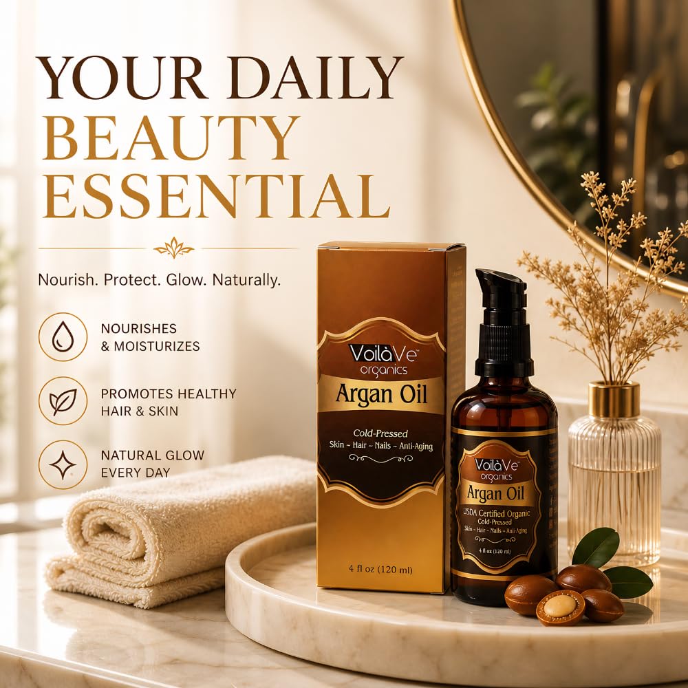 Organiczny olejek arganowy do włosów i twarzy - Cold-Pressed 100% czysty olej arganowy Moroccan - ECOCERT i USDA Certified Organic - Miracle Beauty Oil for Skin, Hair & Nails - wygodna butelka z