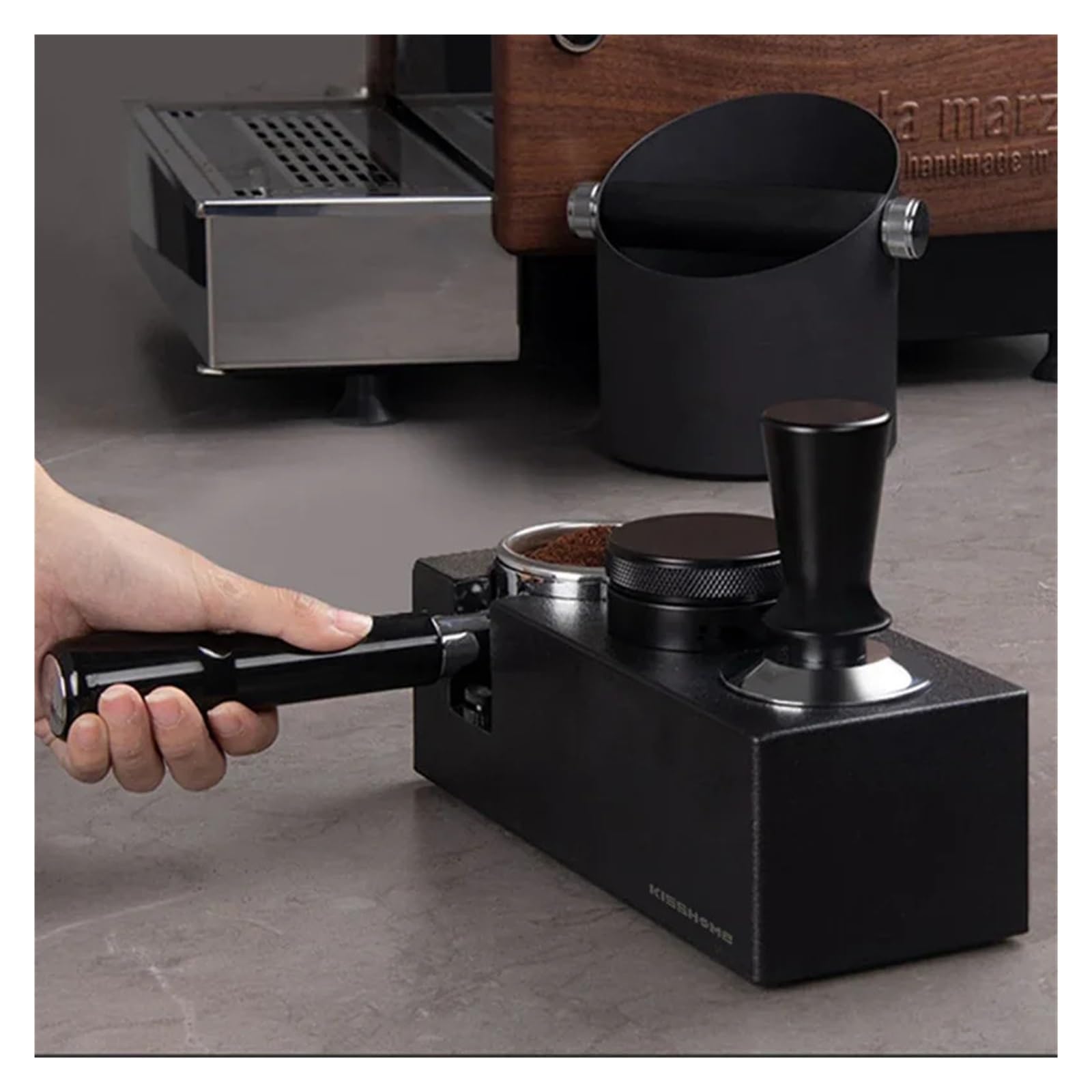 Prensador De Café De Presión Constante (51 Mm, 53 Mm, 58 Mm, Calibrado, 13,6 Kg), Compatible Con Delonghi Y Breville. Accesorios For Cafeteras Espresso Y Herramientas De Barista.(Black 53mm Thread)