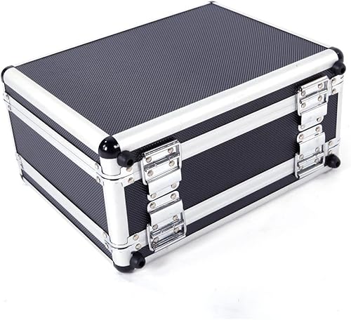 Miniatura 3 de Estuche rígido largo de aluminio para rifle  Caja de almacenamiento portátil de escopeta con bloqueo con espuma acolchada  Estuche táctico para