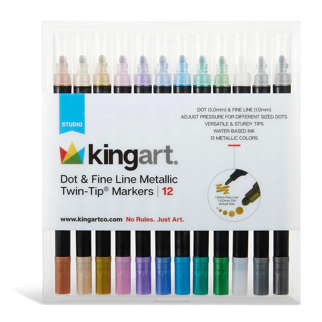 KingTip Amazon.com: KINGART Studio Dot & Fine Twin-Tip Markers, Set