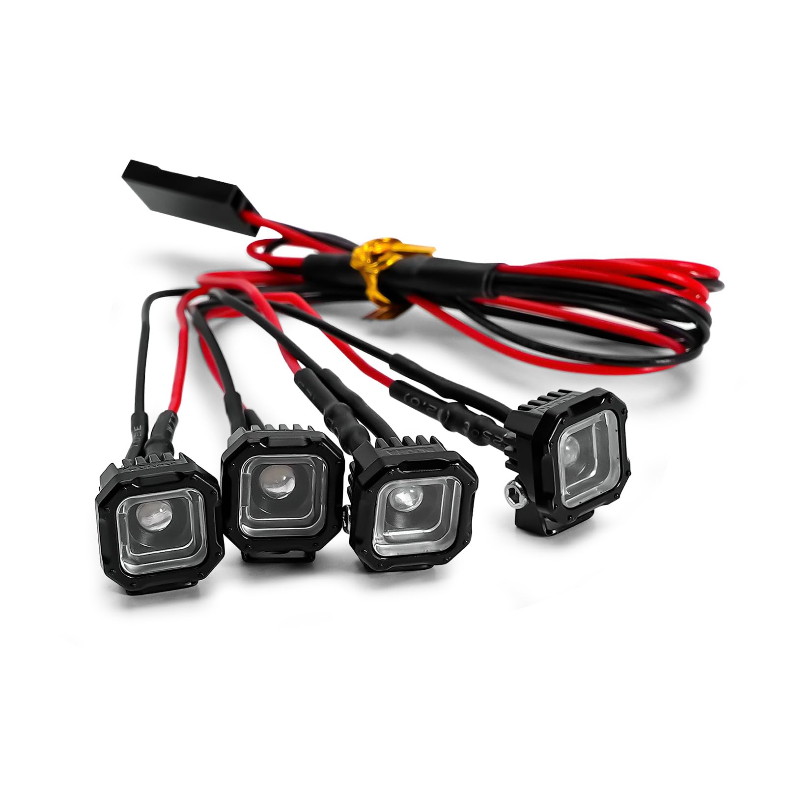 INJORA Square LED Lights for TRX4M SCX24 1/18 1/24 RC Crawlers Upgrade, Yellow
