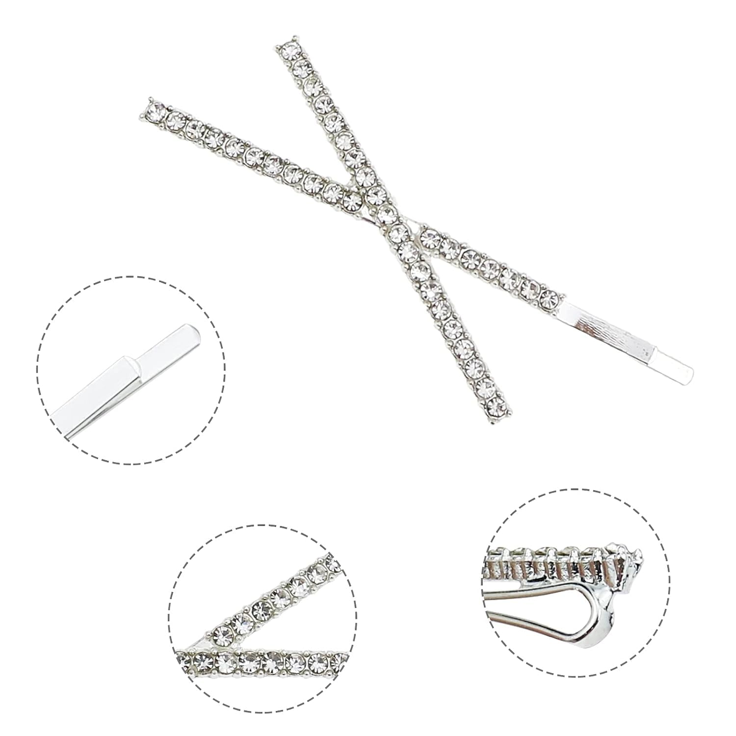 8 Pcs Rhinestone Bobby Pins, Pearl Hair Pins - Image 2