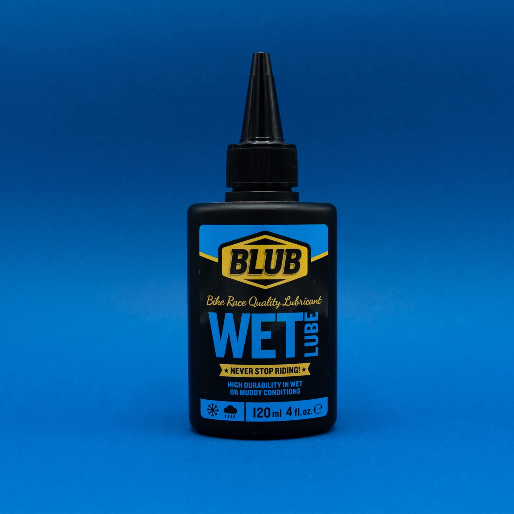 BLUB Wet Lube 120ml | Wodoodporny smar do łańcucha rowerowego | Smar do łańcucha górskiego i szosowego, olej do łańcucha do rowerów mokrych | Smar MTB | Wosk rowerowy