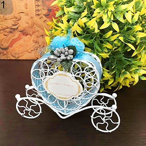 wsloftyGYd Heart Carriage Couch Sweets Chocolate Candy Box Wedding Party Favours Gift Box Romantic Pumpkin Wrought Iron Carriage Wedding Candy Box Creative Wedding Supplies Blue