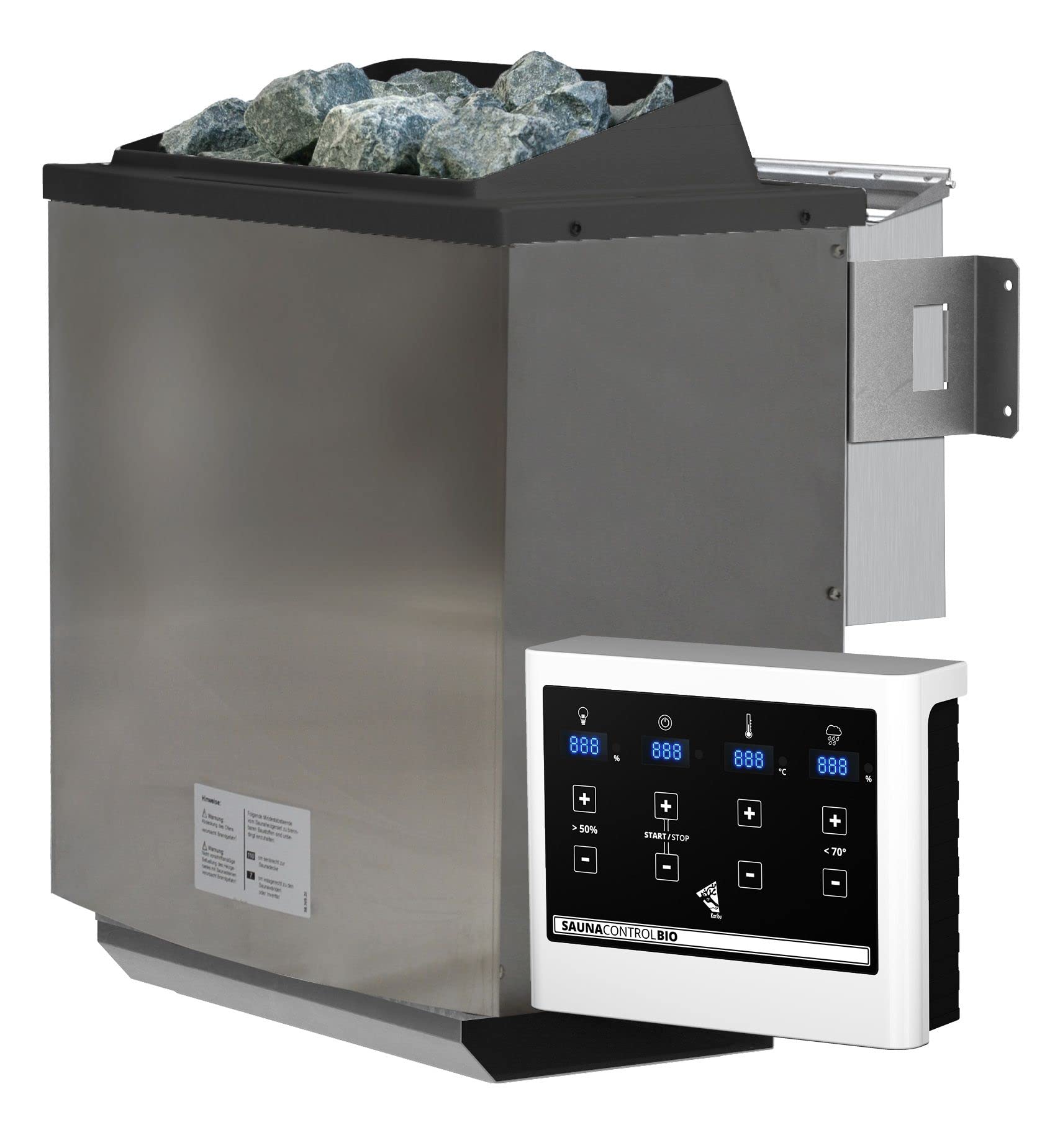 Saunaofen mit Steuerung inkl. Heizsteine 3,6kW, 4,5kW oder 9kW (9kW mit Biobetrieb Außensteuerung)