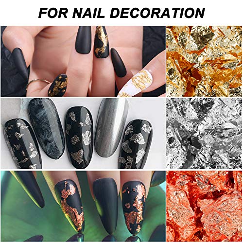 Blattgold Imitation 3 Flaschen Gold Flakes Metallic Folien Flocken für Harz Nageldekore Handwerkliche Verzierungen 10g… – Bild 4