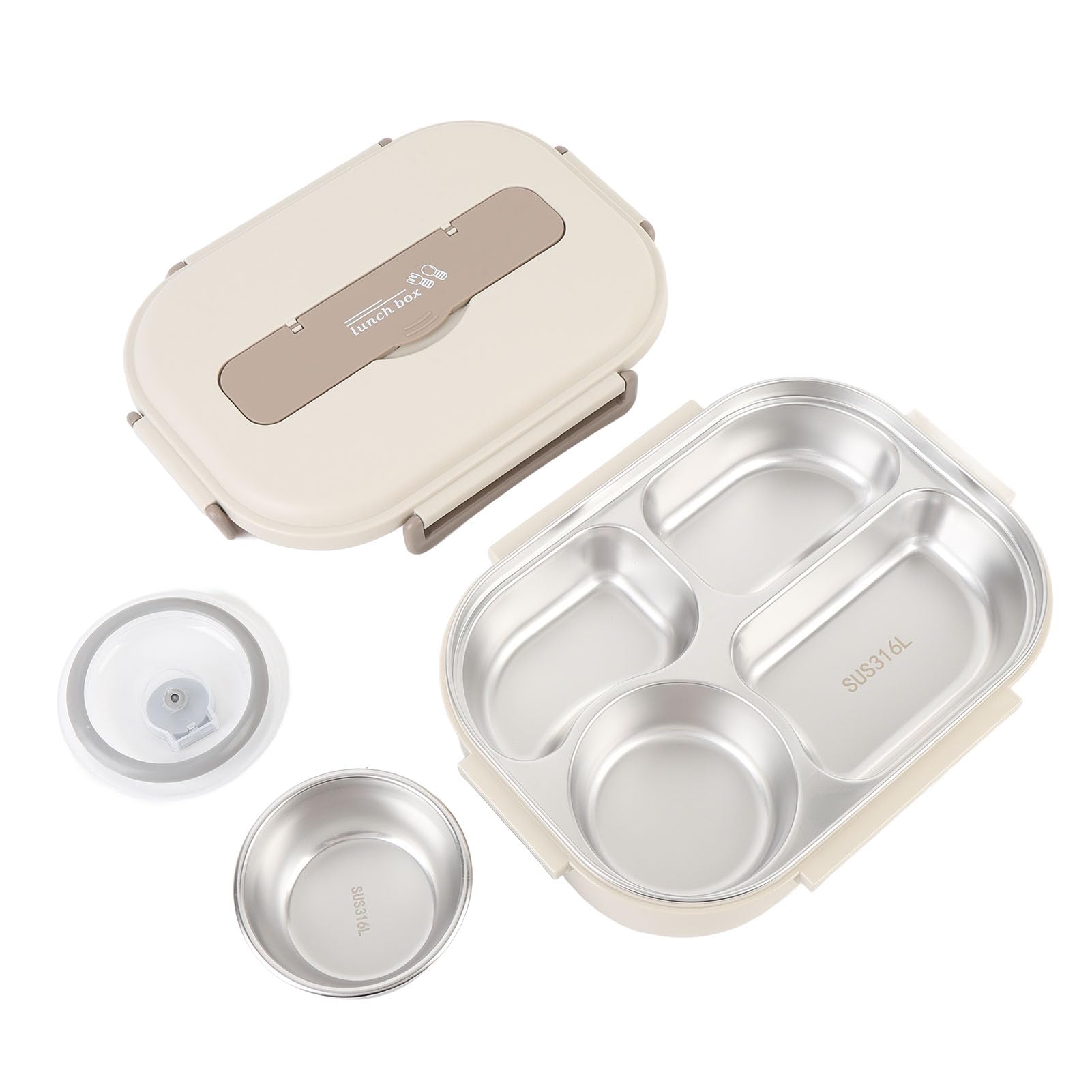 Yctze Stalowy Lunch Box, pojemność 1500 Ml (Beżowy)