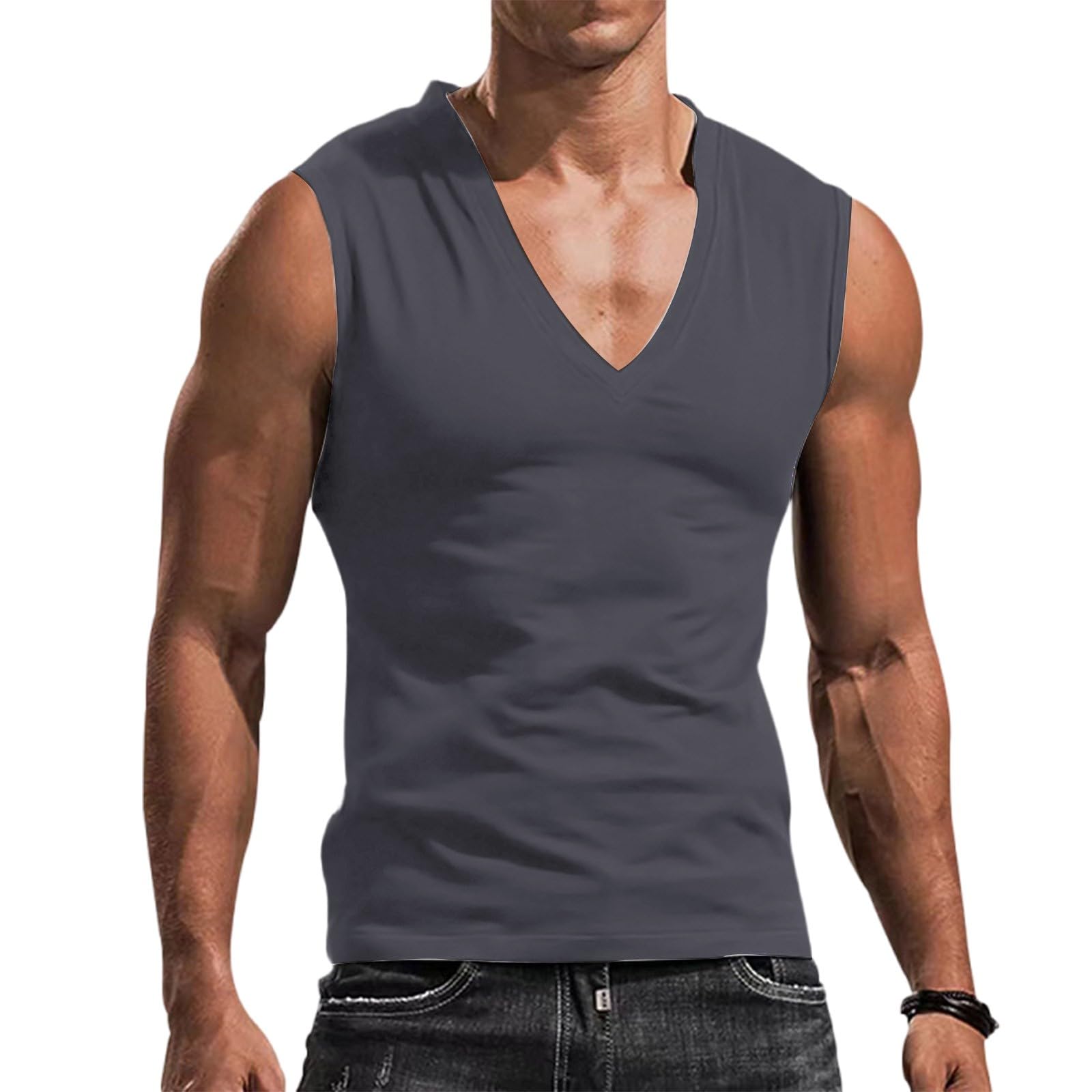Canottiera Intima Uomo Spalla Larga Estivo,Traspirante e Morbida,Casual Canotte estive Smanicato Camicia Smanicata Uomo Sportivo
