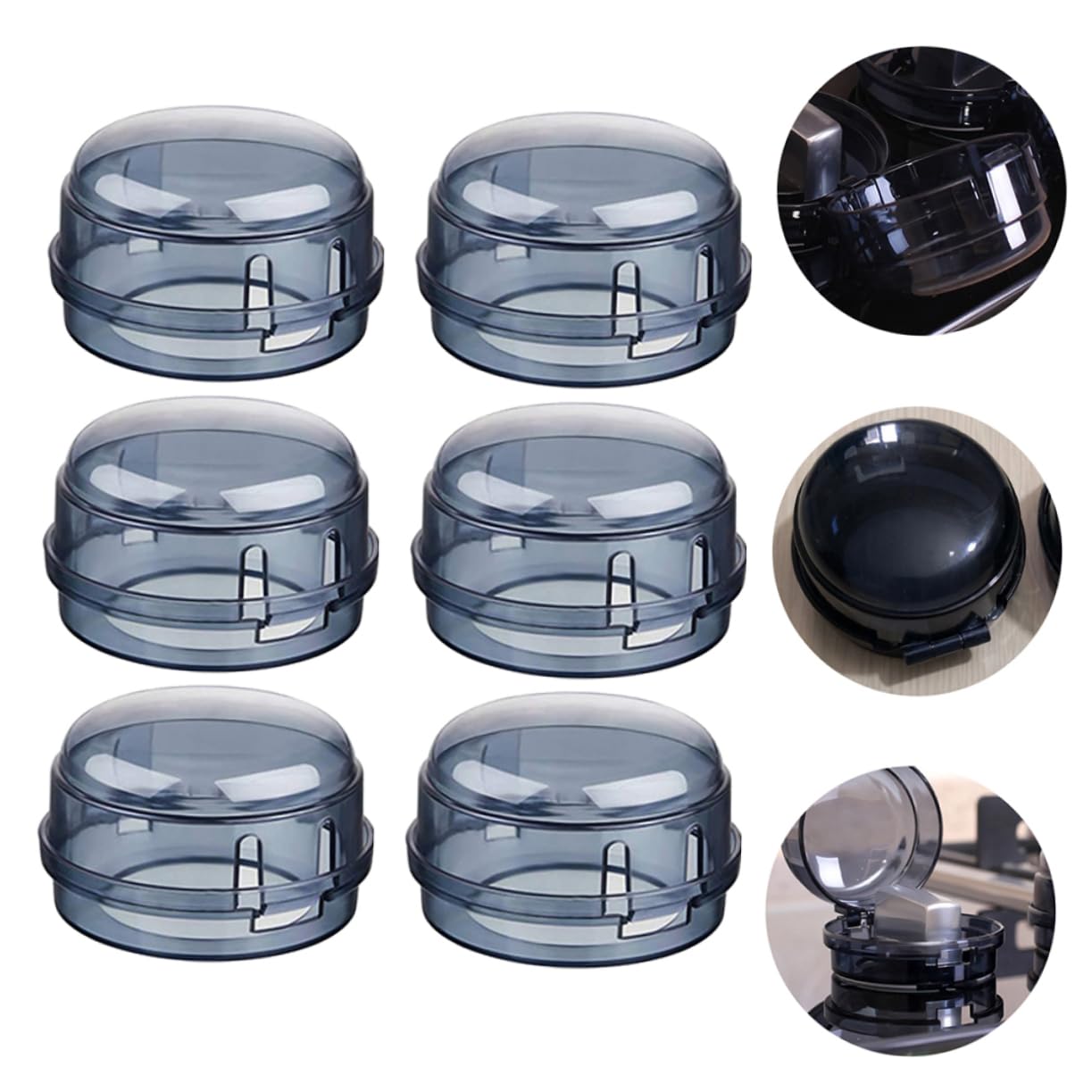 6Pcs Heat Resistant Gas Knob Covers for Stove Safety Durable Kitchen Gas Covers Childproof Protection for Ovens Grills Easy Installation