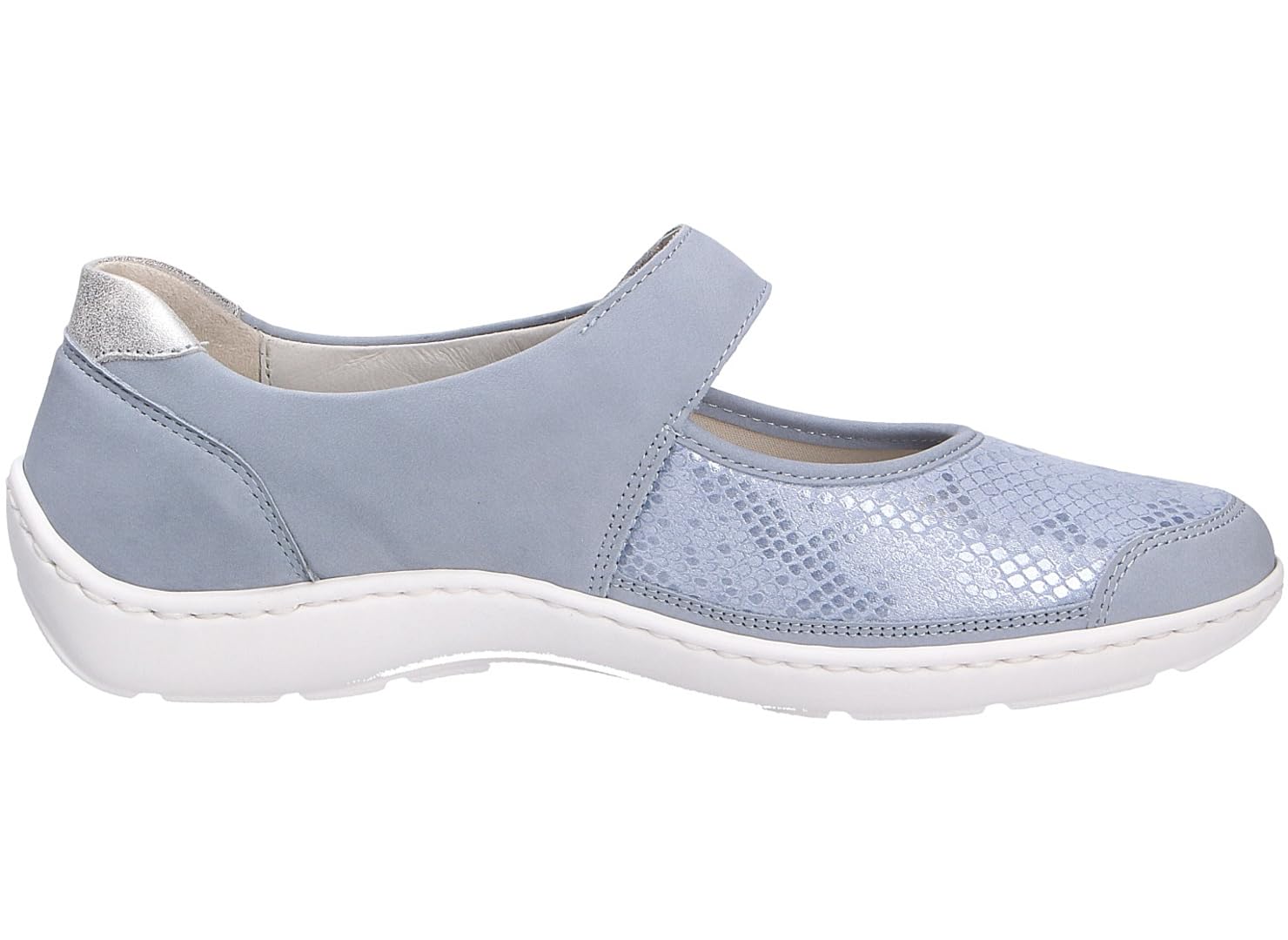 Waldläufer Henni-Soft Denver (cuir nubuck)/stretch crocus Sky Argento, largeur H 496H33-300-267 Bleu