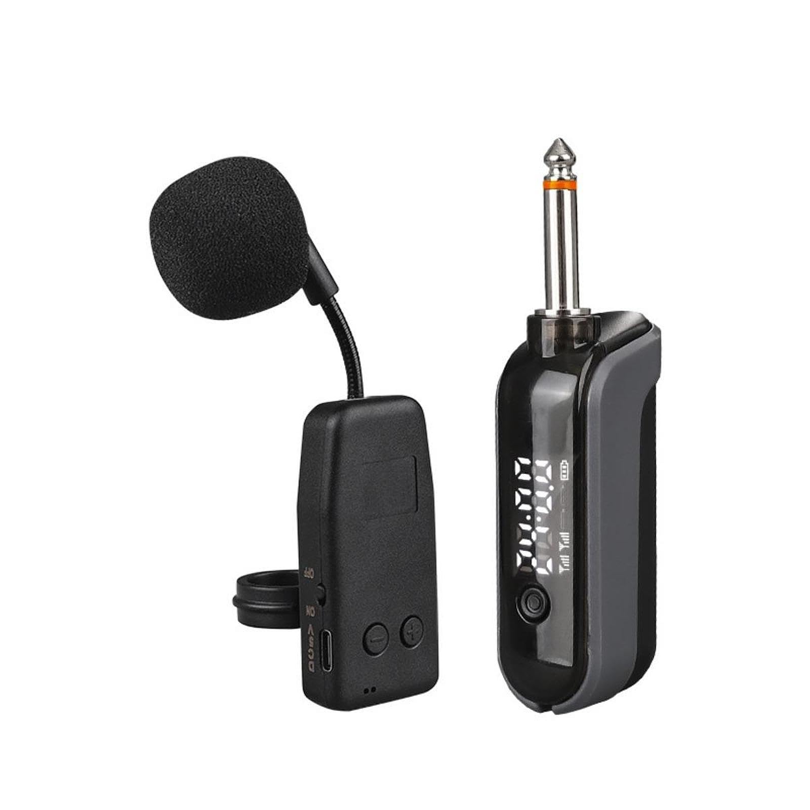 F Fityle di ripresa microfonica per strumenti Trasmettitore e ricevitore portatile leggero professionale per spettacoli dal vivo e concerti, 2 Microfoni