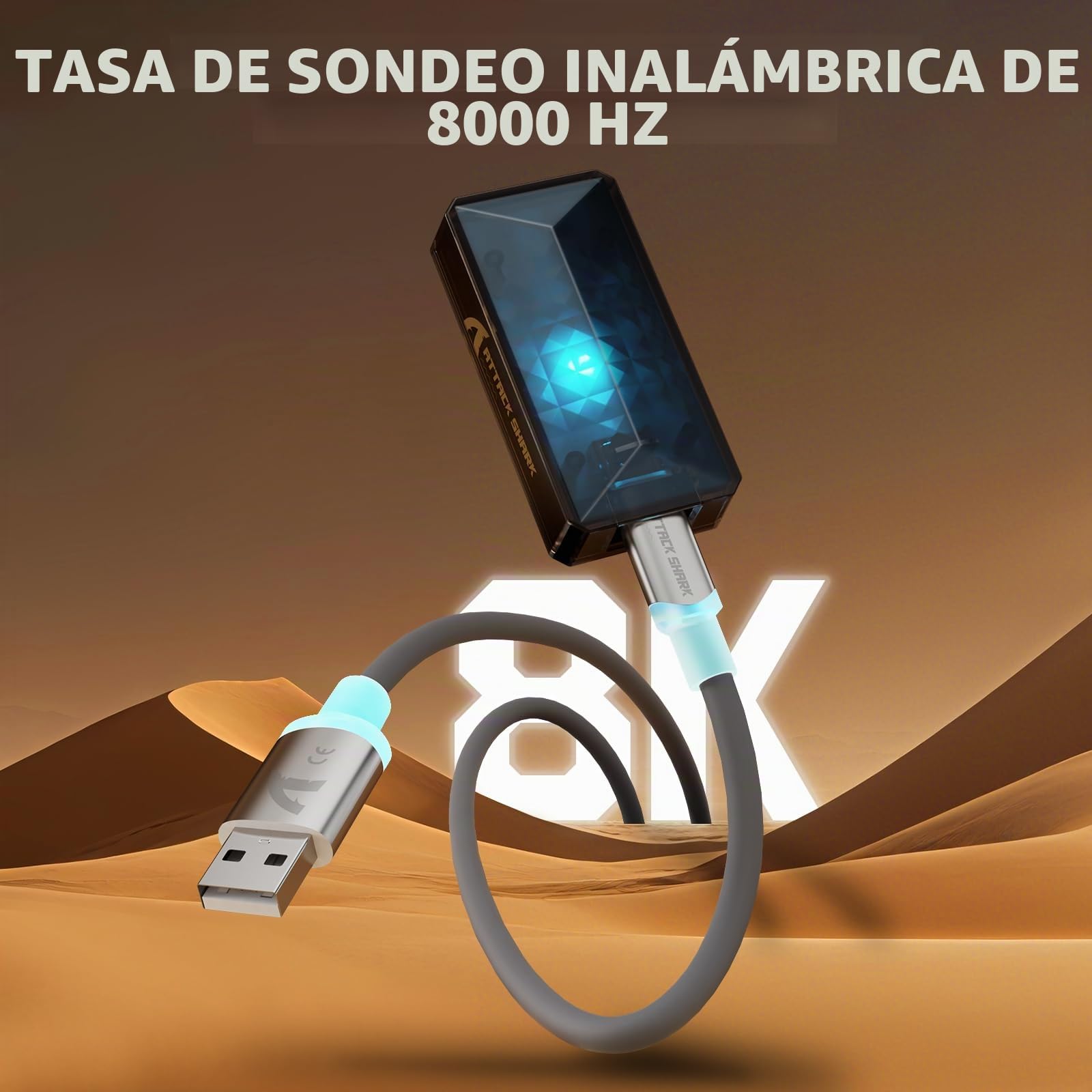 ATTACK SHARK V5 Ratón Inalámbrico para Juegos de 8KHz, 53G Superligero,Sensor PixArt PAW3950MAX, MCU Nordic 52840,Bluetooth/2.4 G/USB-C,Cable en Espiral, 42KDPI,Revestimiento Ice-Feel (Negro)