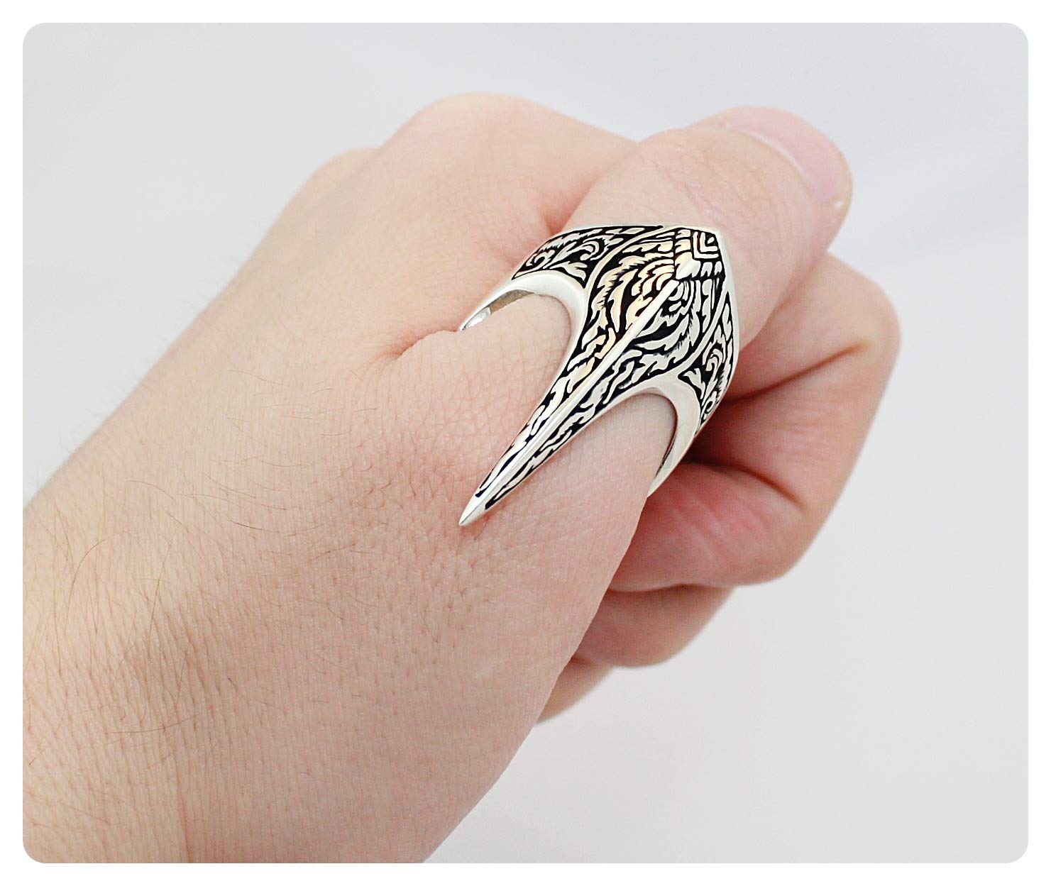Herren-Ring aus massivem 925er-Sterlingsilber, türkischer osmanischer Bogenschützen-Daumen