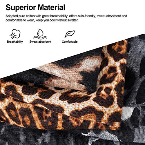 Gortin HB-18 Boho Headbands Black Yoga Leopard Hair Bands Stretch Wide Head Bands Twist Turban Knot Sweatbands Elastic Hair Wraps thumb #3