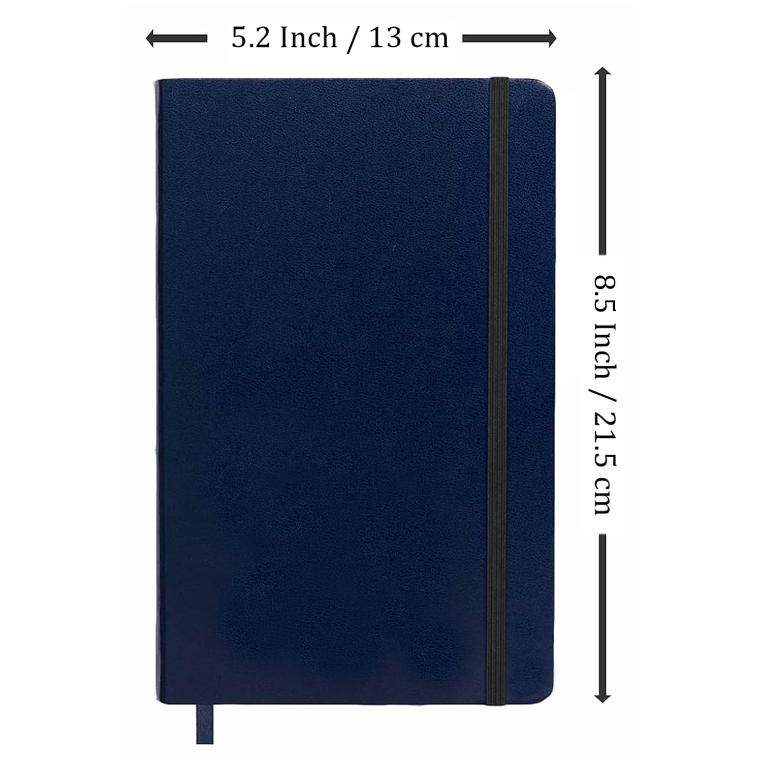 AccuPrints Hard Bound A5 or 5.8 * 8.3 inches Notebook With Elastic For Office Personal Use, Journal Diary With 192 Ruled Pages (Navy blue)