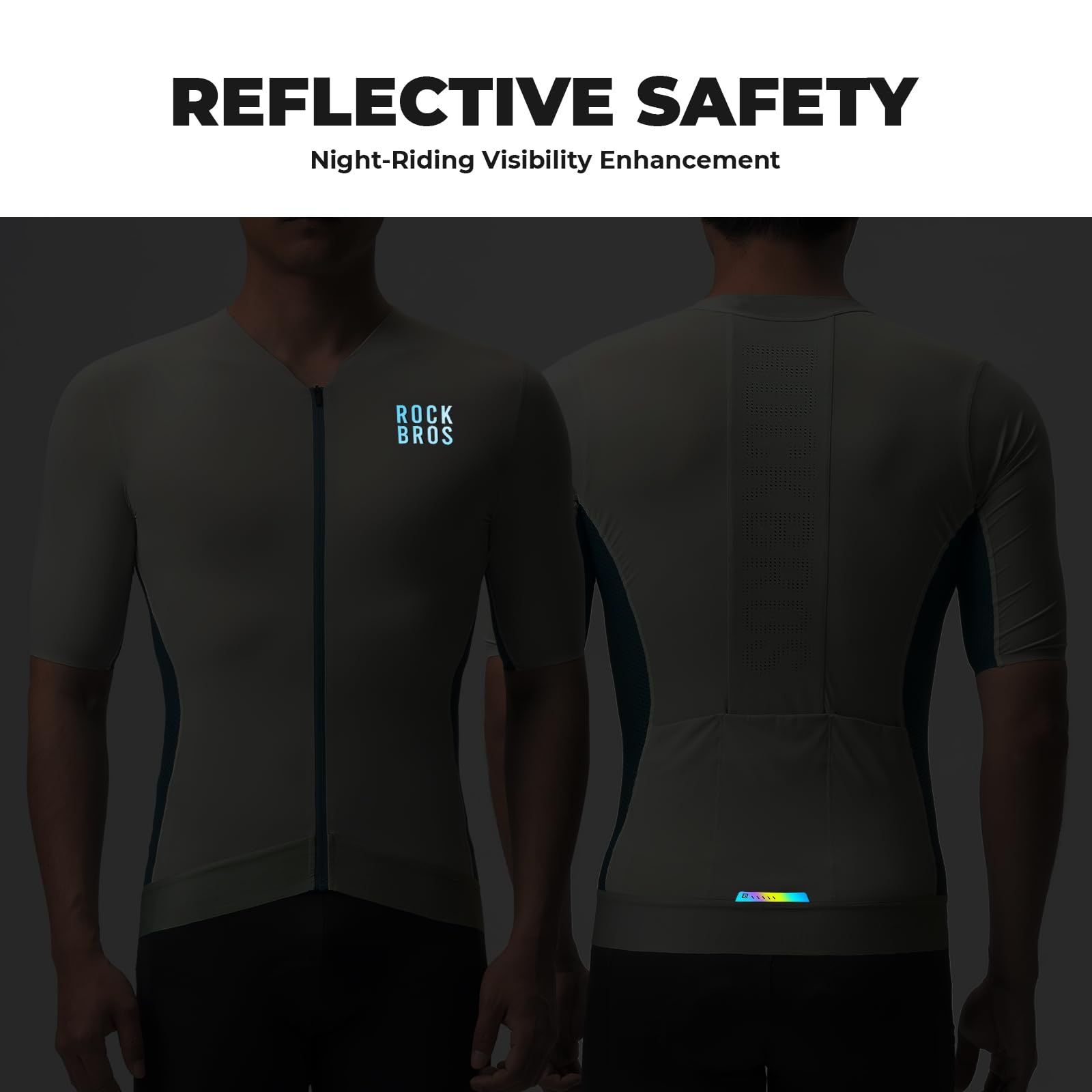 ROCKBROS Radtrikot Kurzarm Herren, Ultraleicht Atmungsaktiv und Schnell Trocknend Rennrad Trikot Fahrradtrikot mit Taschen für Radfahren MTB