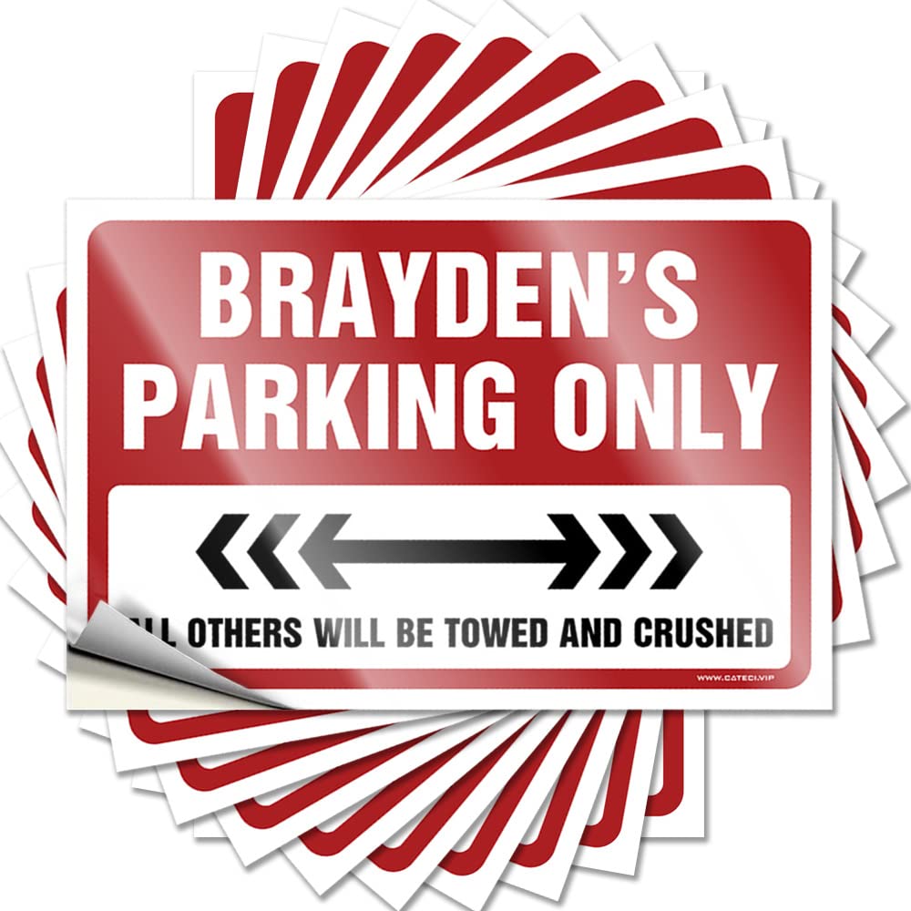 Bumper Affirmation Farmhouse Outdoor Decor Helmet Brayden's Parking Only - No Residue Decals for Antimicrobial(6X9CM)