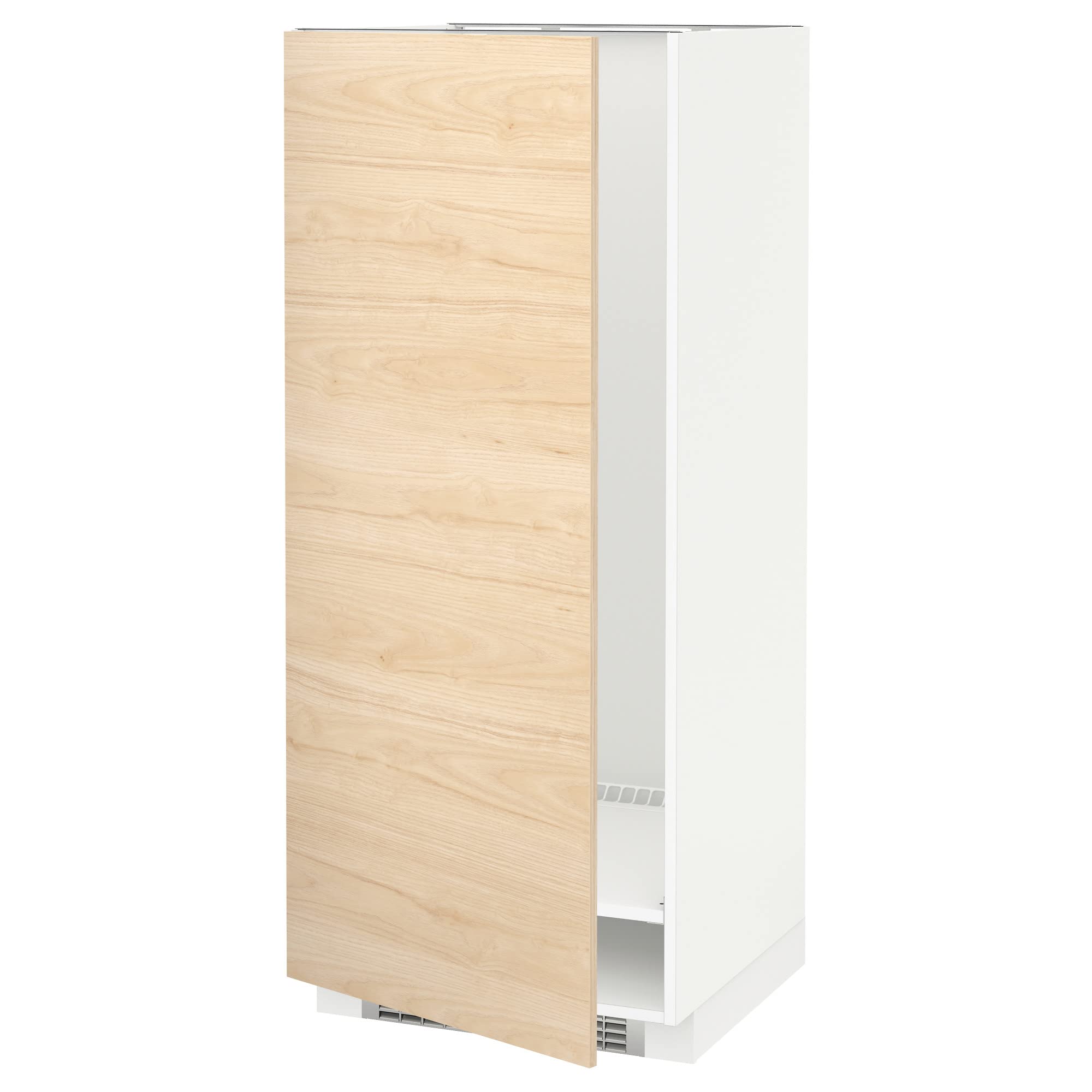METOD high cabinet for fridge/freezer, 60x60x140 cm, white/Askersund light ash effect