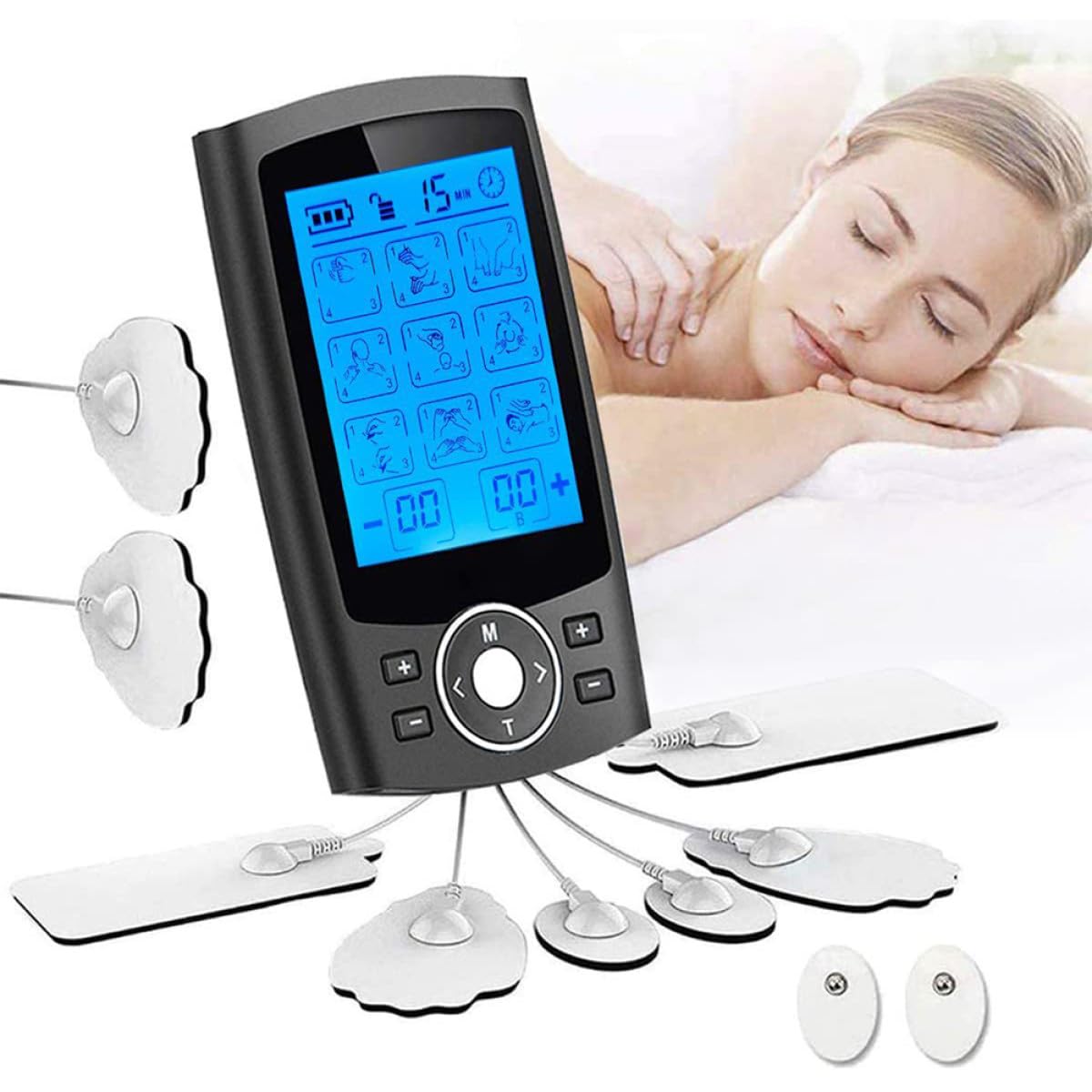 Maquina Simulador de Contracciones 36 Modos, Fisioterapia ABS Goma