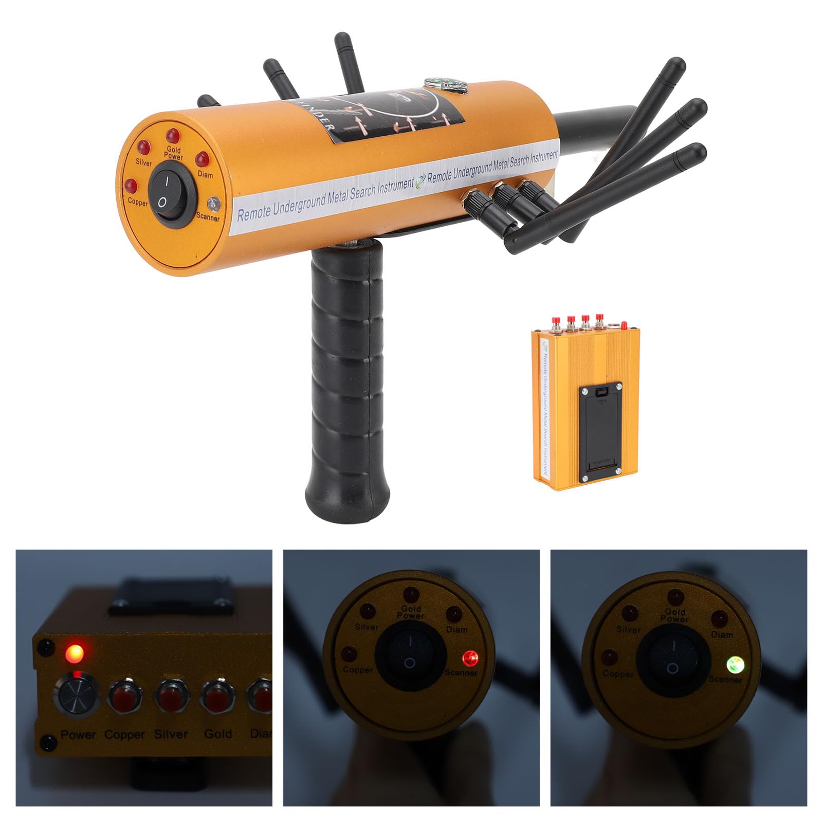 SIXRUN Detector de Metales Profesional, Buscador de Oro Plata Cobre y Piedras Preciosas con Alcance de 1200m y Detección de 30m de Profundidad para Exploración de Tesoros Subterráneos