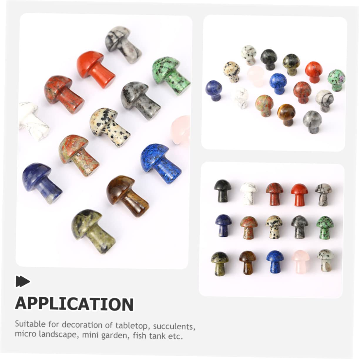 INOOMP 45stücke Teiliges Mini-kristall-pilz-Ornament Für Aquarien Und Mikrolandschaften Dekoration Für Tisch Blumentöpfe Und Mini-gärten Langlebig Aus Natürlichem Kristall