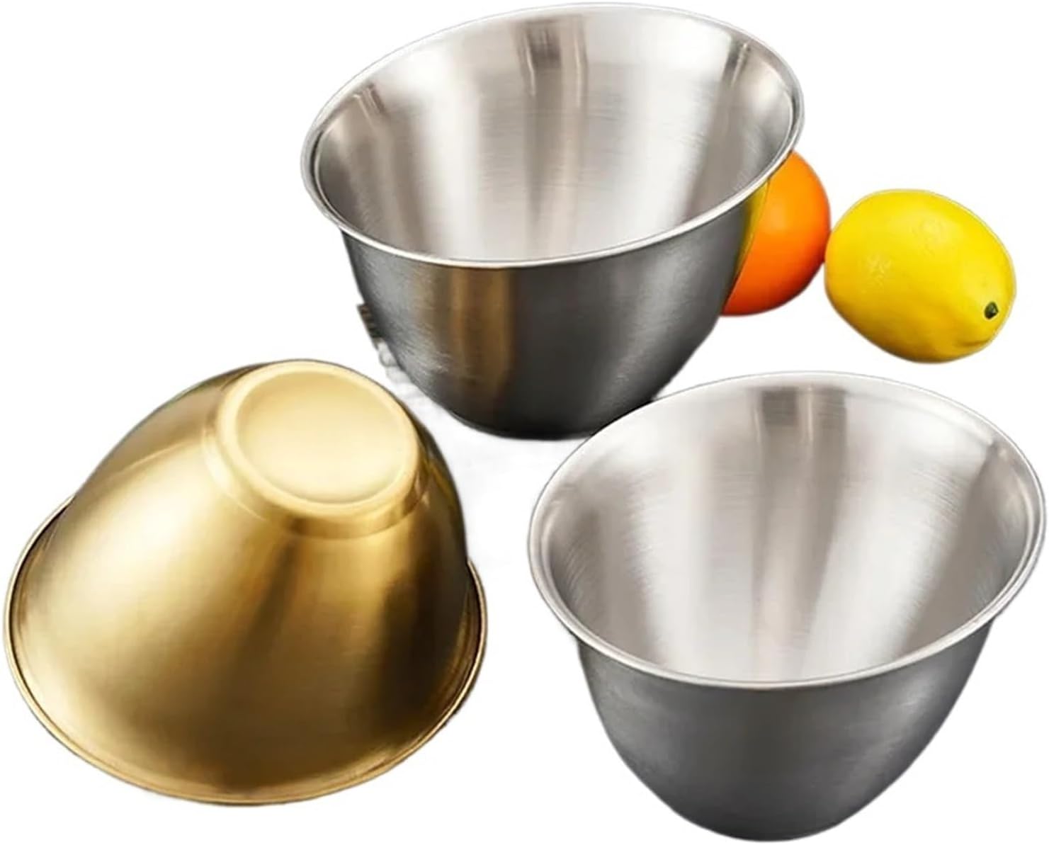 Fit for Stainless Steel Multifunctional Vegetable Mixing Bowl - for Barbecue, Hot Pot, and Restaurant Use(600mlMatte Gold)