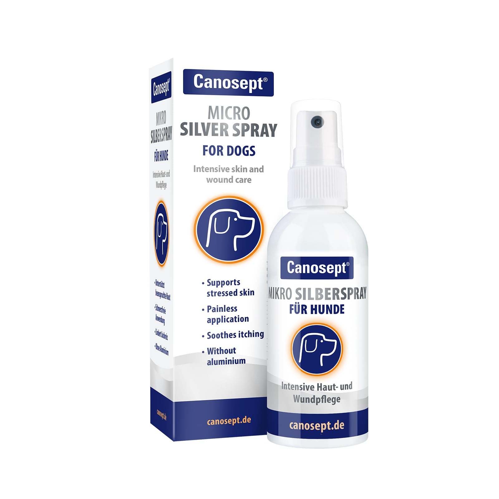 Canosept Micro Silver Spray 75ml - Dog antiseptic spray - Itch remedies for dogs - antiseptic spray for dogs - Dog skin irritation treatment - no Aluminium & colloidal silver for dogs