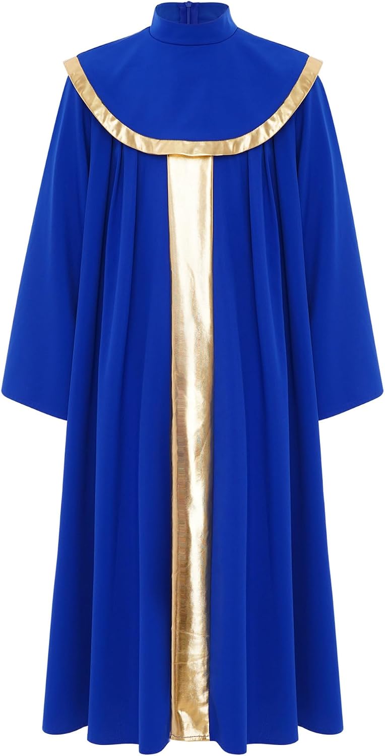 Agoky Kids Church Choir Robe Girls Boys Worship Praise Dance Pleated Dress Liturgical Graduation Judge Baptism Gown