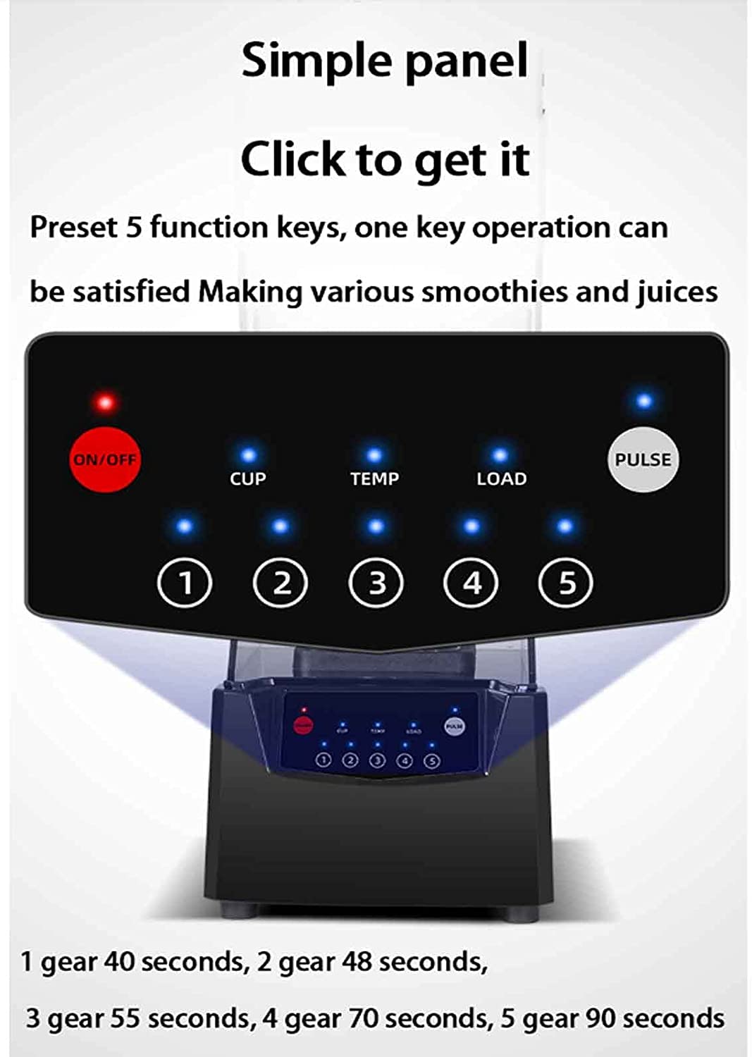 Transladora de hielo de bajo totalmente automática con cubierta insonoriza, batidora de vacío al vacío de alta velocidad, batido de 5 velocidades, ajustable adecuado para la tienda de té de leche