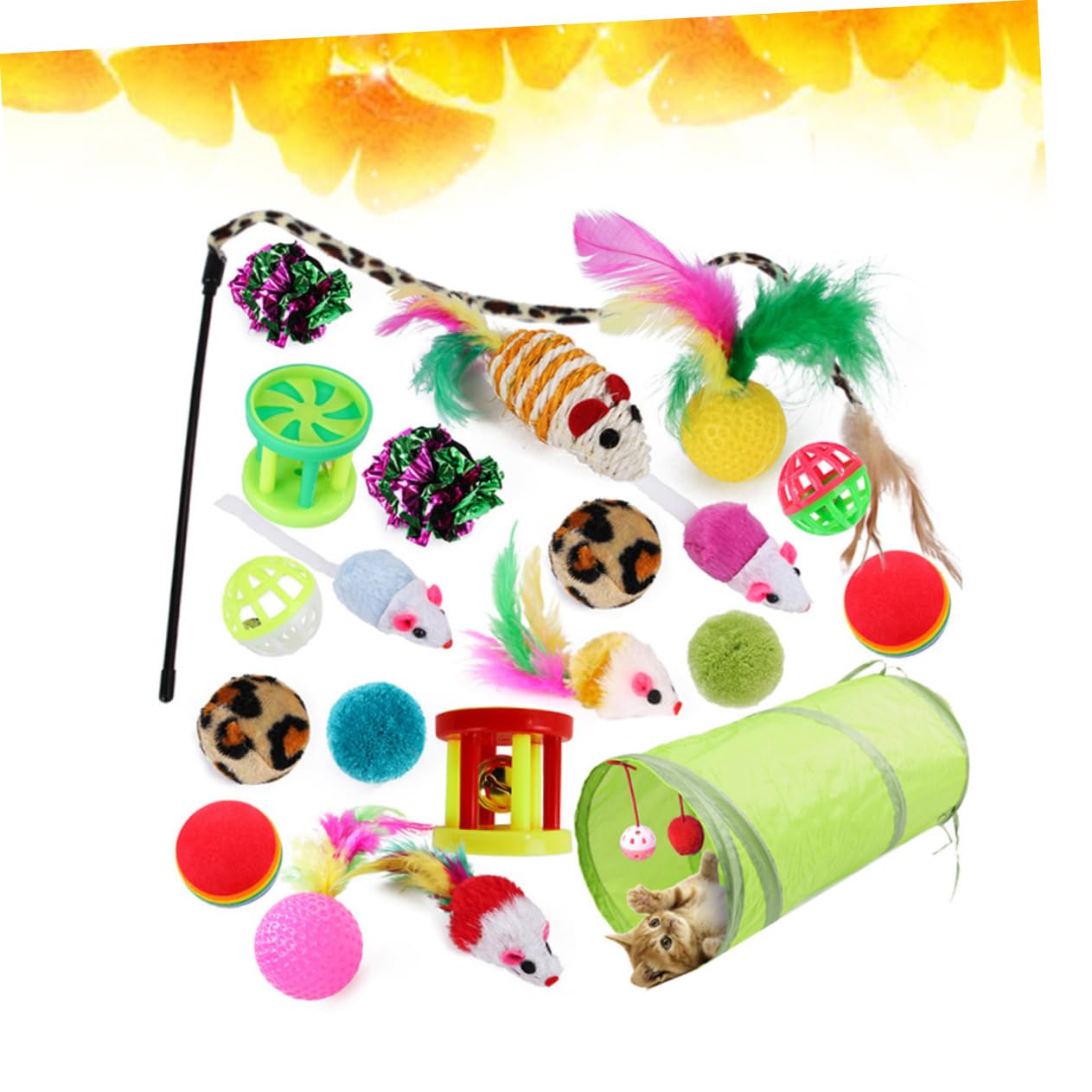 POPETPOP 42 STK Plüsch Spielzeug Für Kätzchen Katzenspielzeug Katzen-Teaser Spielzeug Zum Necken Von Katzen Katze Necken Stock Frettchen Haustier