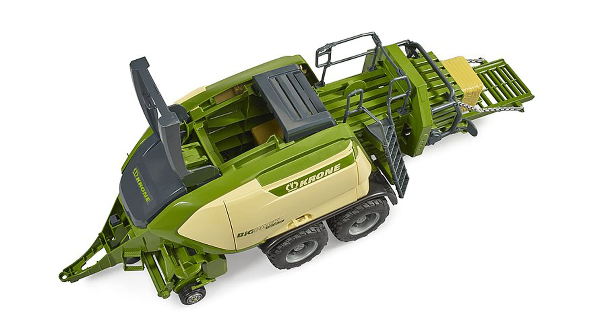 bruder 02033 - Krone Big Pack 1290HDP VC con 2 pacas cuadradas | Empacadoras para agricultura y granja, escala 1:16