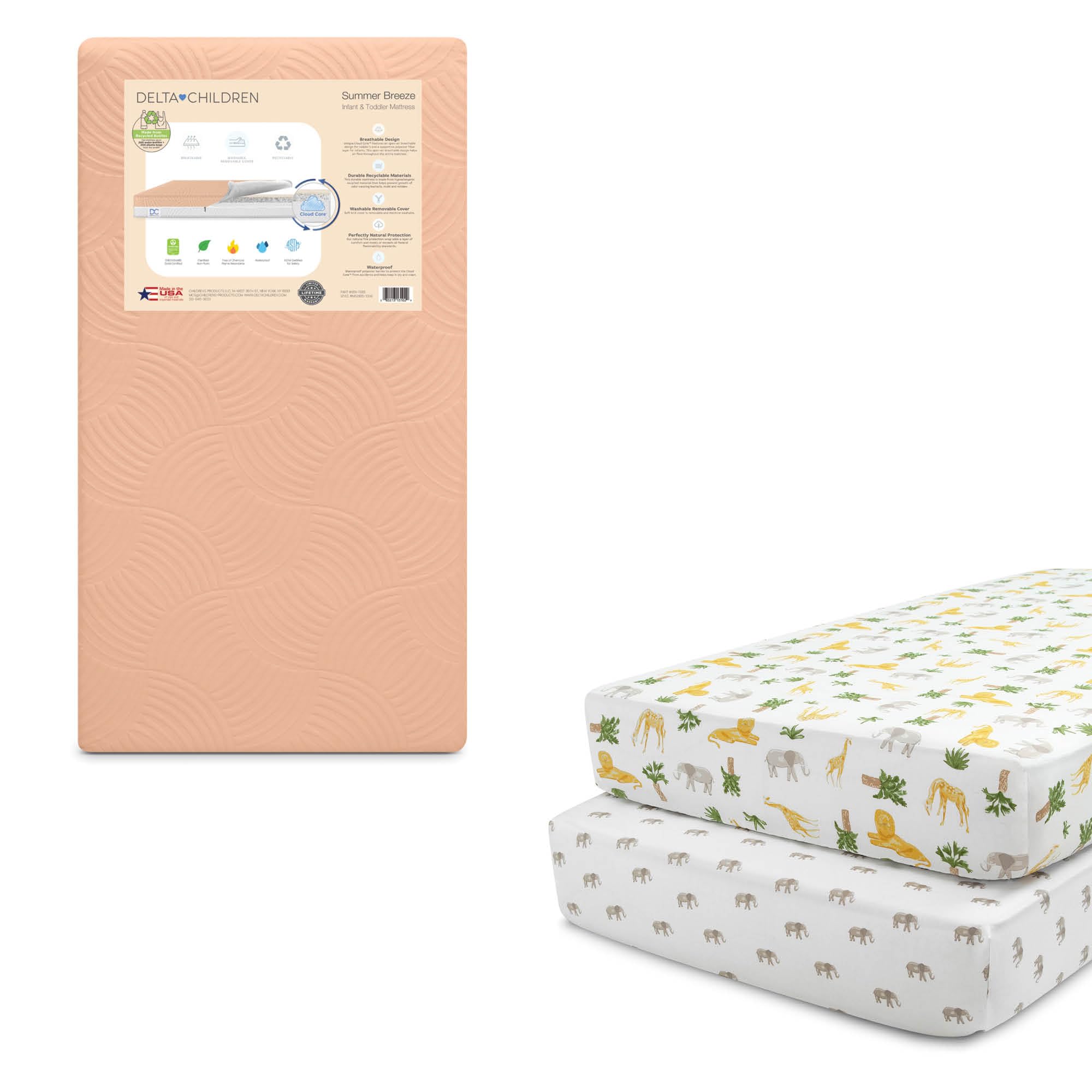 Delta Children Summer Breeze Crib Mattress - Breathable & Waterproof -11