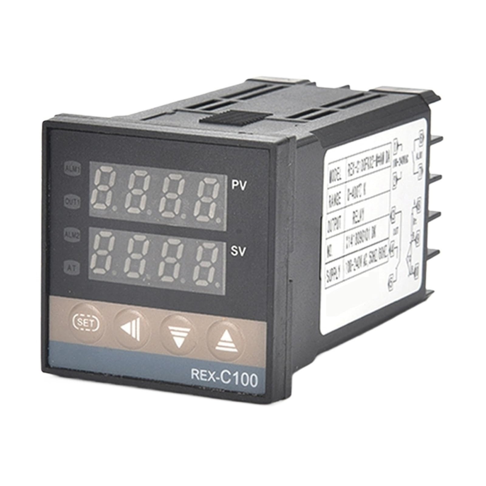 REX-C100 PID Temperature Controller, PT100 Input, SSR Output, 40DA Relay, Aluminum Radiator & 1M Cable(REX-C100 PT100 Relay)