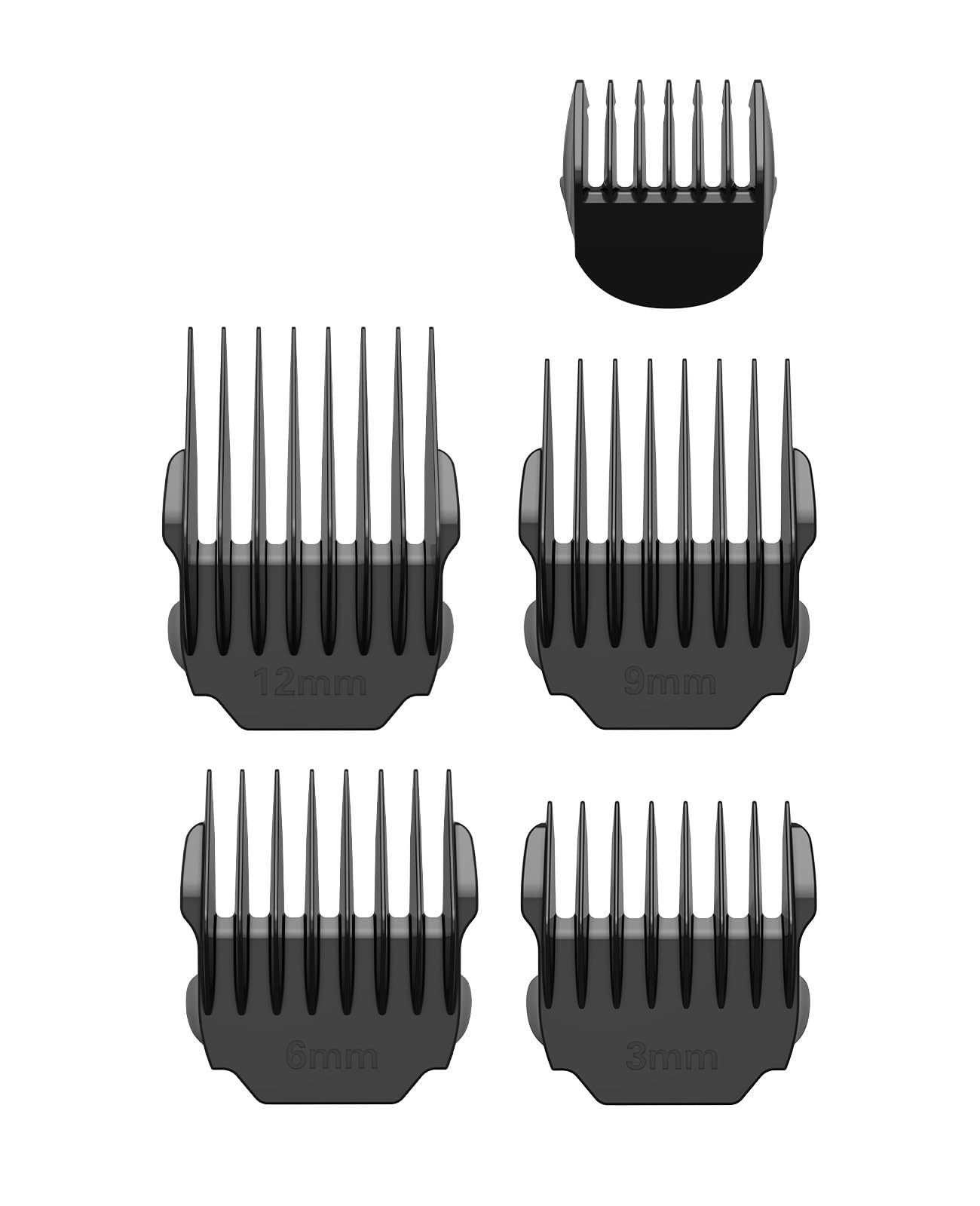 oneisall 5Pcs Guide Combs for FC08 Dog Grooming Kit, 3mm-12mm Cut Length, Black
