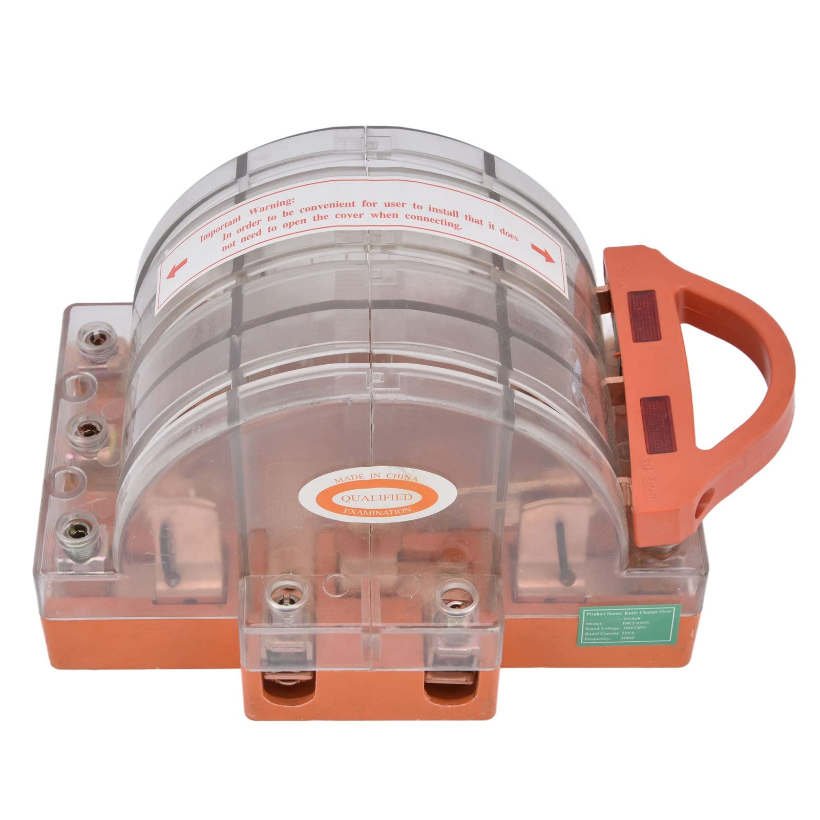 FTVOGUE Interruptor de Cuchilla de Desconexión Resina ABS Cobre Interruptor de Cuchilla de 3 225A AC380V Doble Tiro para Generador de Transferencia de Energía Industrial Respaldo y Uso de