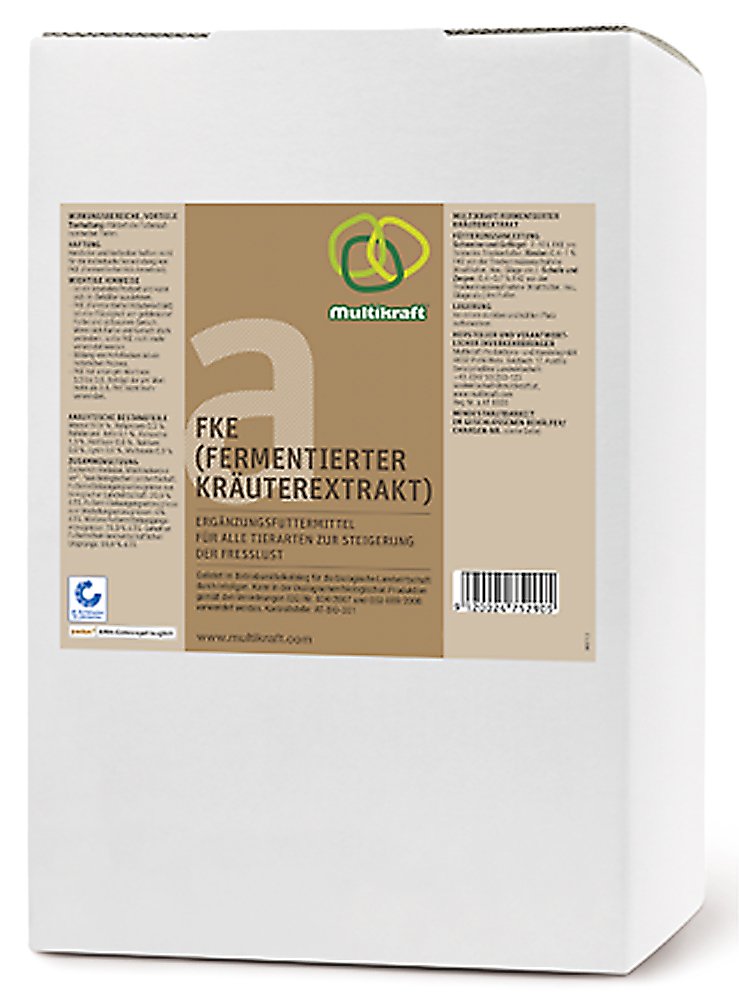 Multikraft FKE Bio-Fermentierter Kräuterextrakt - Ergänzungsfuttermittel für verbesserte Fresslust und Tierwohl bei Schweinen, Geflügel, Rindern - Natürliche Inhaltsstoffe, 10 Liter