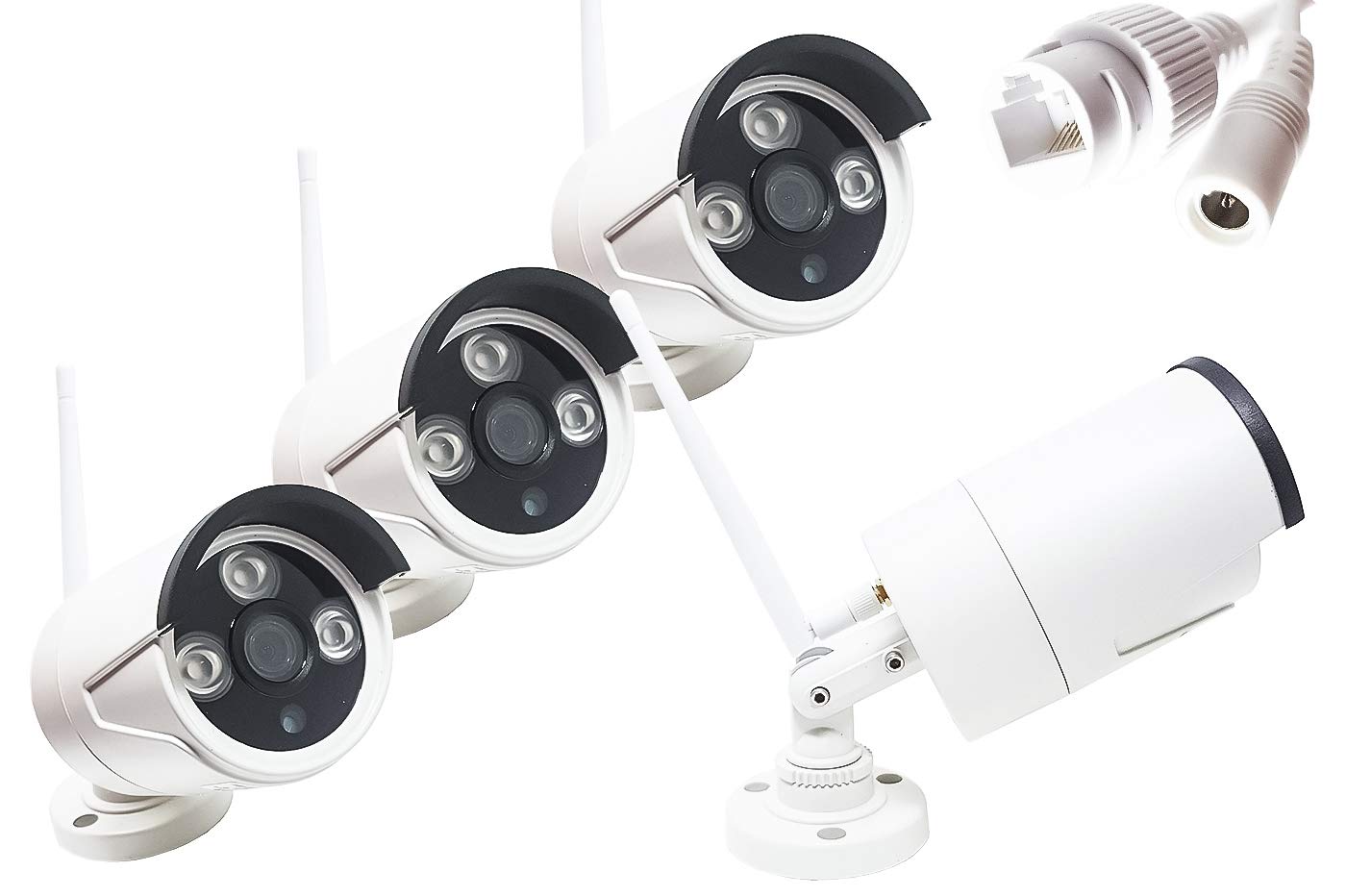Kit NVR videosorveglianza 4 telecamere 3 LED 4 canali wireless full HD WiFi IP