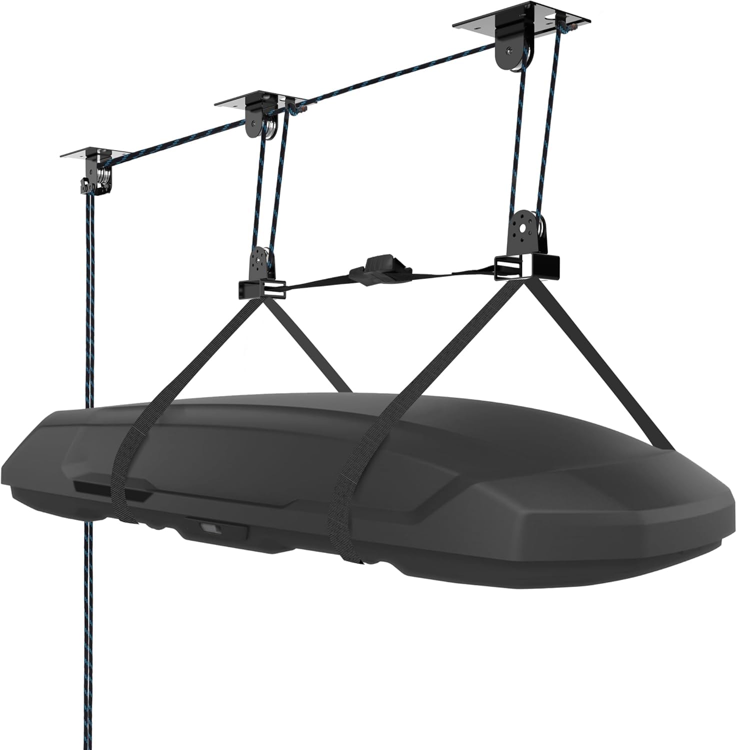 BOOSTEADY Ceiling Hoist for Kayak,Cargo Box, Heavy Duty Kayak Pulley System, Hold Up to 150 lbs Capacity, Cargo Box Storage, Garage Organization Lift System Fit 10-14 Foot Ceilings