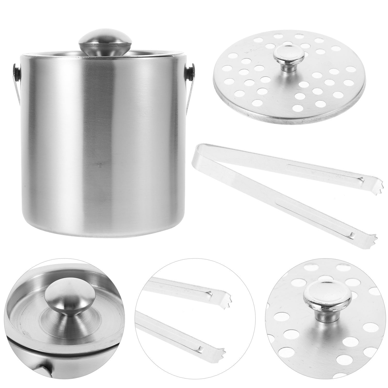 Zerodeko Cubo Asa Inoxidable Hielo de Acero L Capa Doble 3 de 1